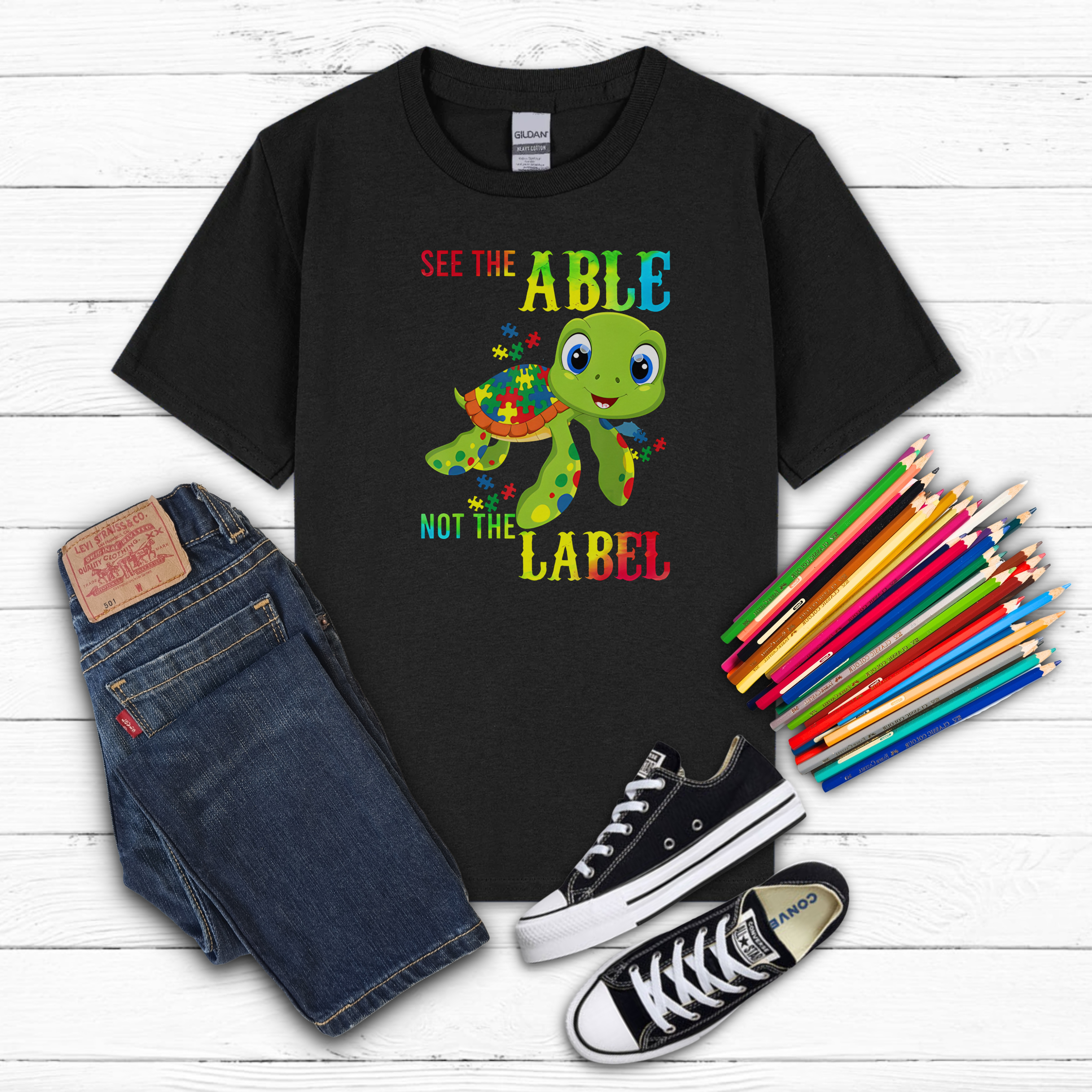 "See the Able Not the Label" Autism Awareness Kids Tee product thumbnail image
