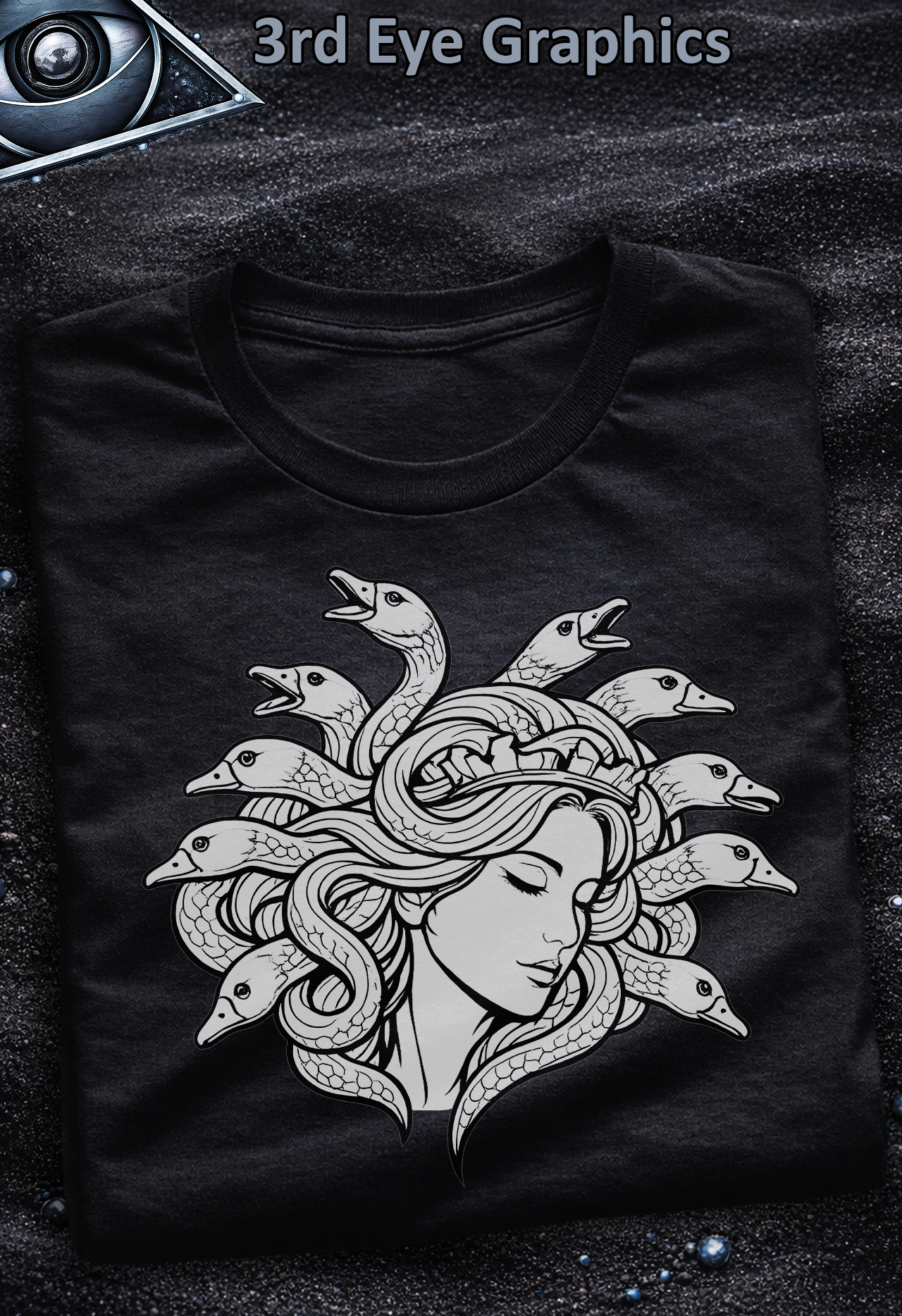 Funny Medusa Goose Greek Mythology Vintage Graphic T-Shirt // Front Print product thumbnail image Funny Medusa Goose Greek Mythology Vintage Graphic T-Shirt // Front Print product thumbnail image