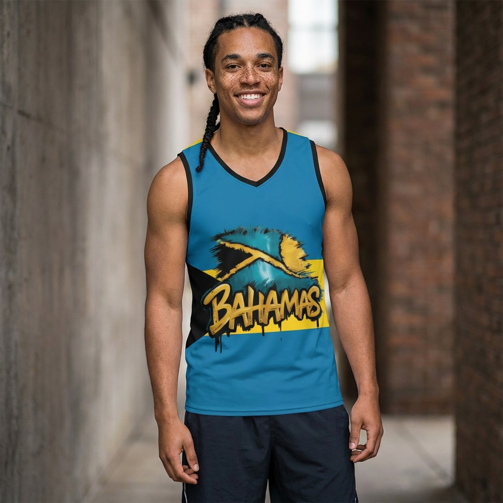 Bahamas Flag Basketball Jersey product thumbnail image Bahamas Flag Basketball Jersey product thumbnail image