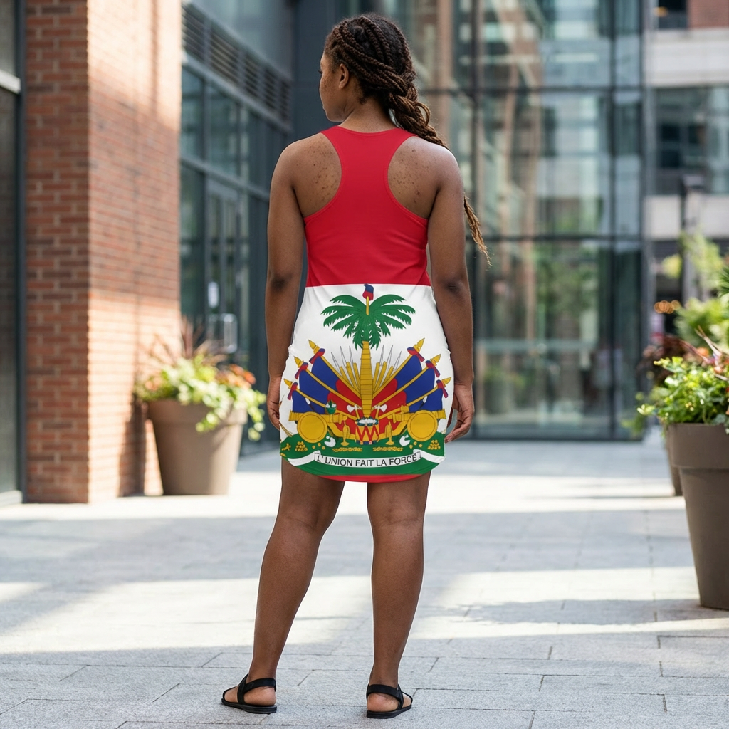 ZOE Life - Red Haitian Pride Racerback Dress, Summer Fashion, Festival Wear, Tropical Vibes, Caribbean Style, Beach Day Outfit product thumbnail image ZOE Life - Red Haitian Pride Racerback Dress, Summer Fashion, Festival Wear, Tropical Vibes, Caribbean Style, Beach Day Outfit product thumbnail image