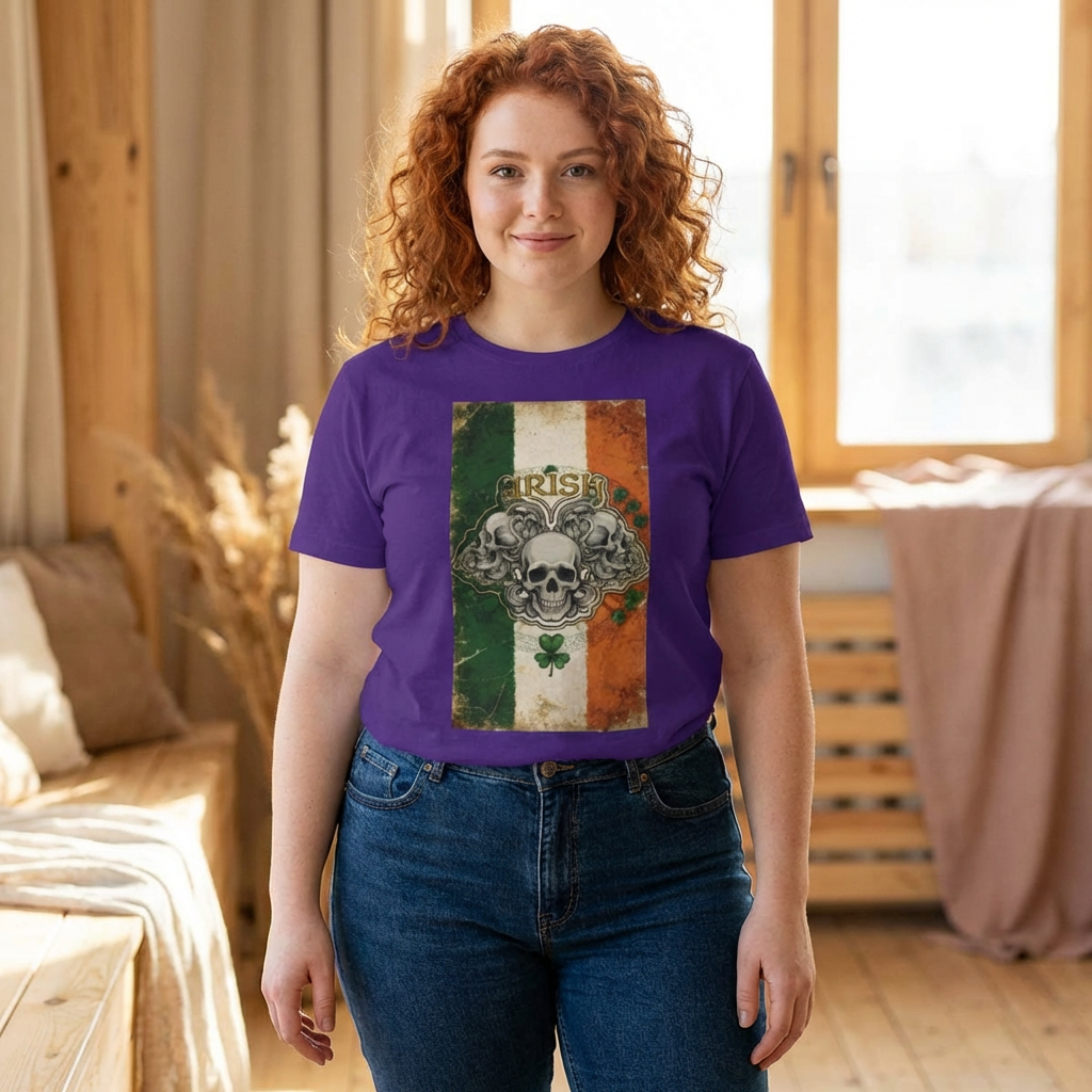 Irish Strong T-Shirt — Unisex Cotton Crew Tee May the Road Rise Up Prayer Medallion product thumbnail image Irish Strong T-Shirt — Unisex Cotton Crew Tee May the Road Rise Up Prayer Medallion product thumbnail image