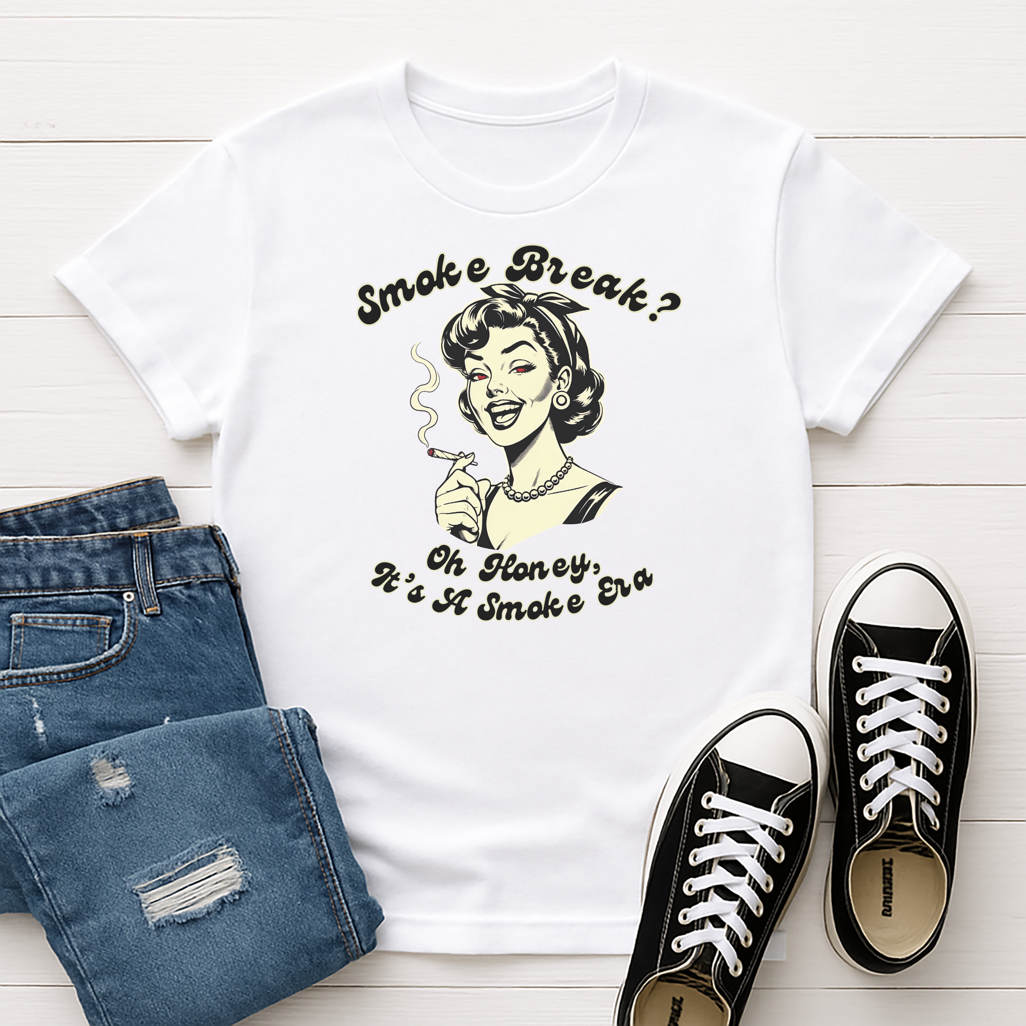 Retro "Smoke Break? Oh Honey, It's a Smoke Era" Tee