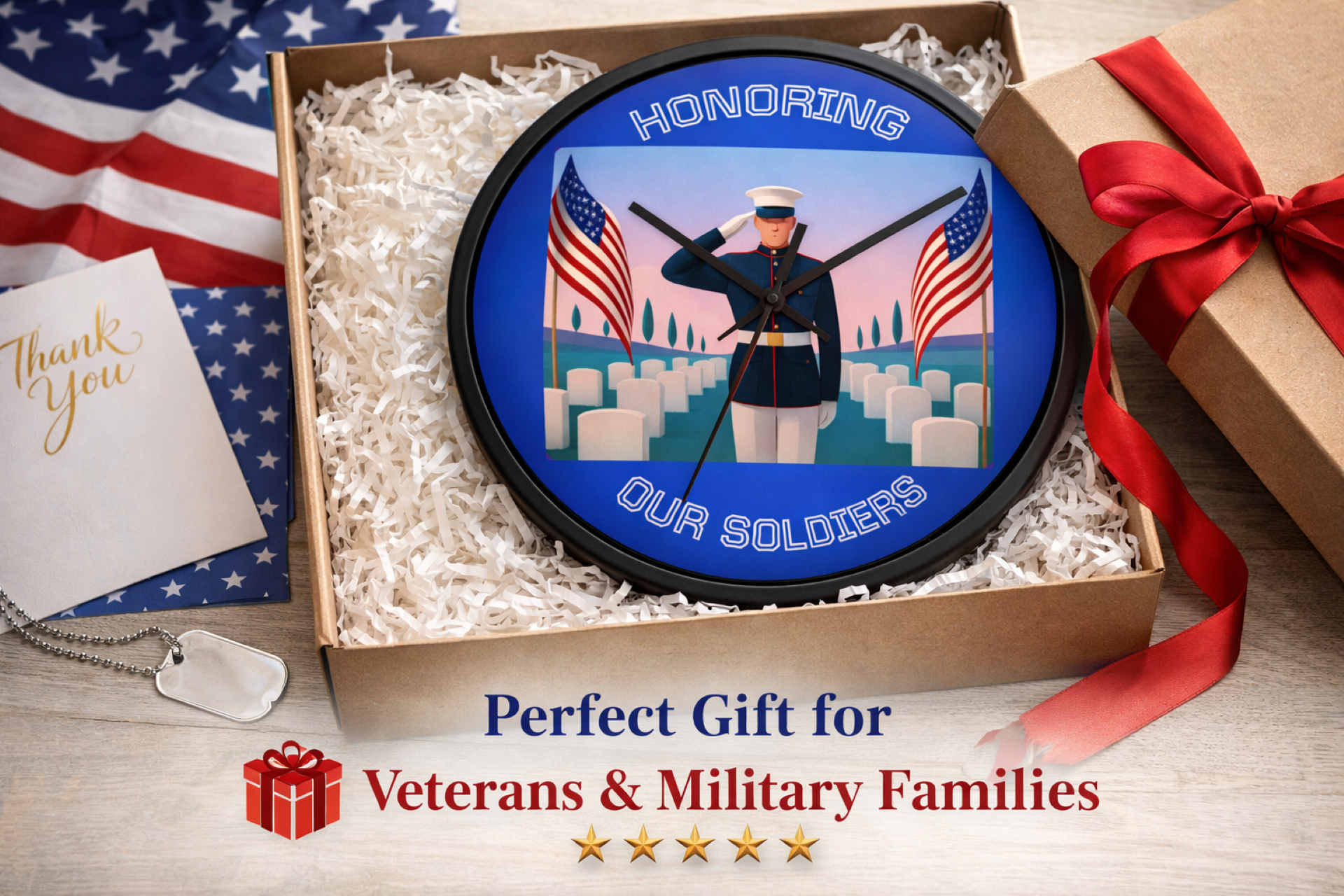 Honoring Our Soldiers Memorial Wall Clock — Military Tribute Home Decor product thumbnail image Honoring Our Soldiers Memorial Wall Clock — Military Tribute Home Decor product thumbnail image