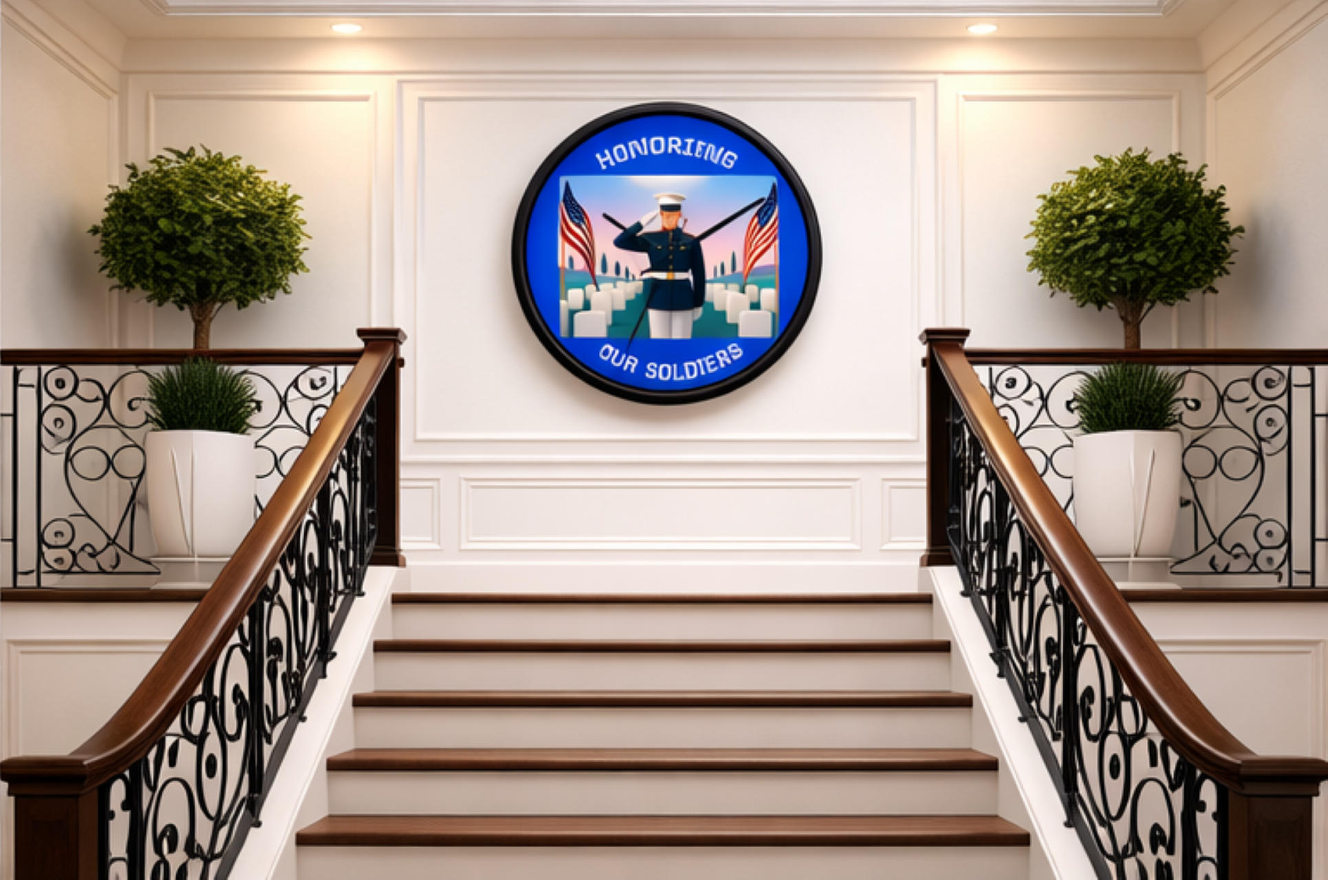 Honoring Our Soldiers Memorial Wall Clock — Military Tribute Home Decor product thumbnail image