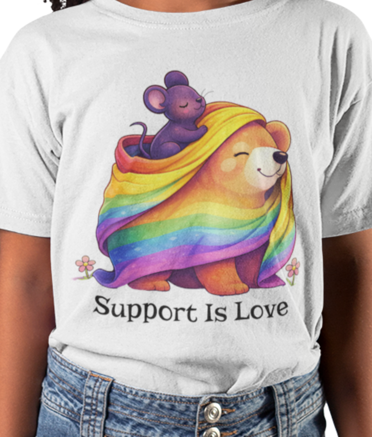 Autism Awareness Infinity Rainbow Ribbon | Neurodivergence Acceptance Gildan Kids Unisex Tee | Cute Mouse and Bear Love Neurodiversity Empowerment Graphic T-shirt product thumbnail image Autism Awareness Infinity Rainbow Ribbon | Neurodivergence Acceptance Gildan Kids Unisex Tee | Cute Mouse and Bear Love Neurodiversity Empowerment Graphic T-shirt product thumbnail image