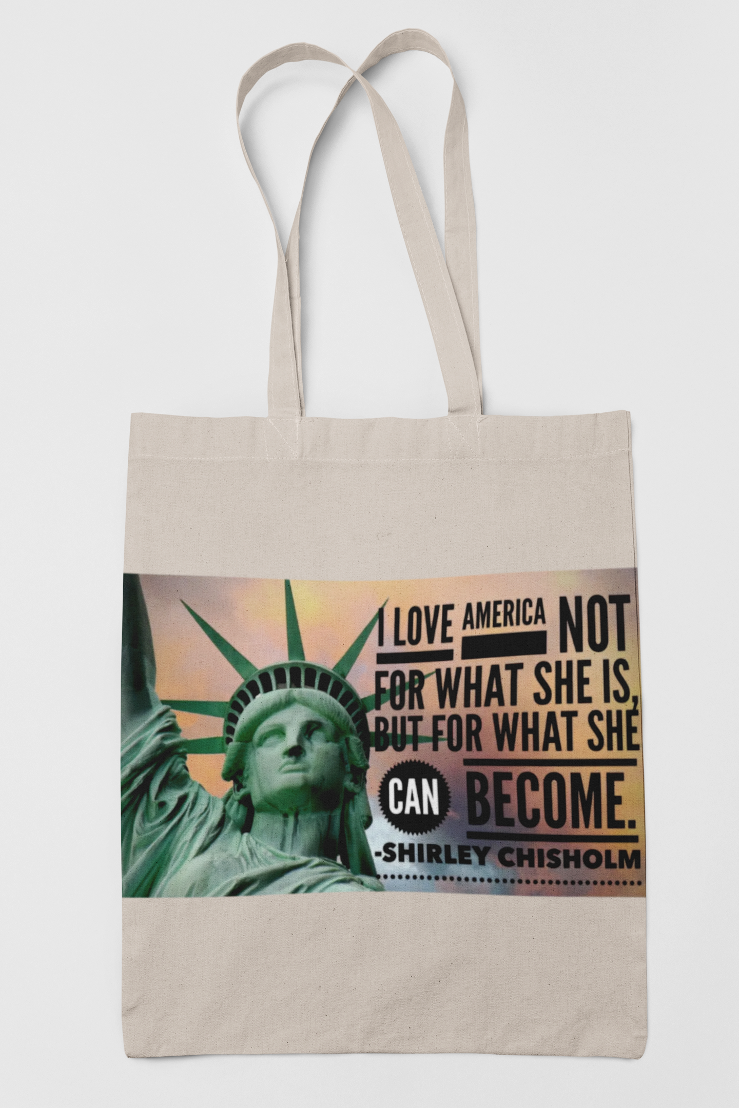 Shirley Chisholm 'We Can Change America' Cotton Canvas Tote Bag product thumbnail image