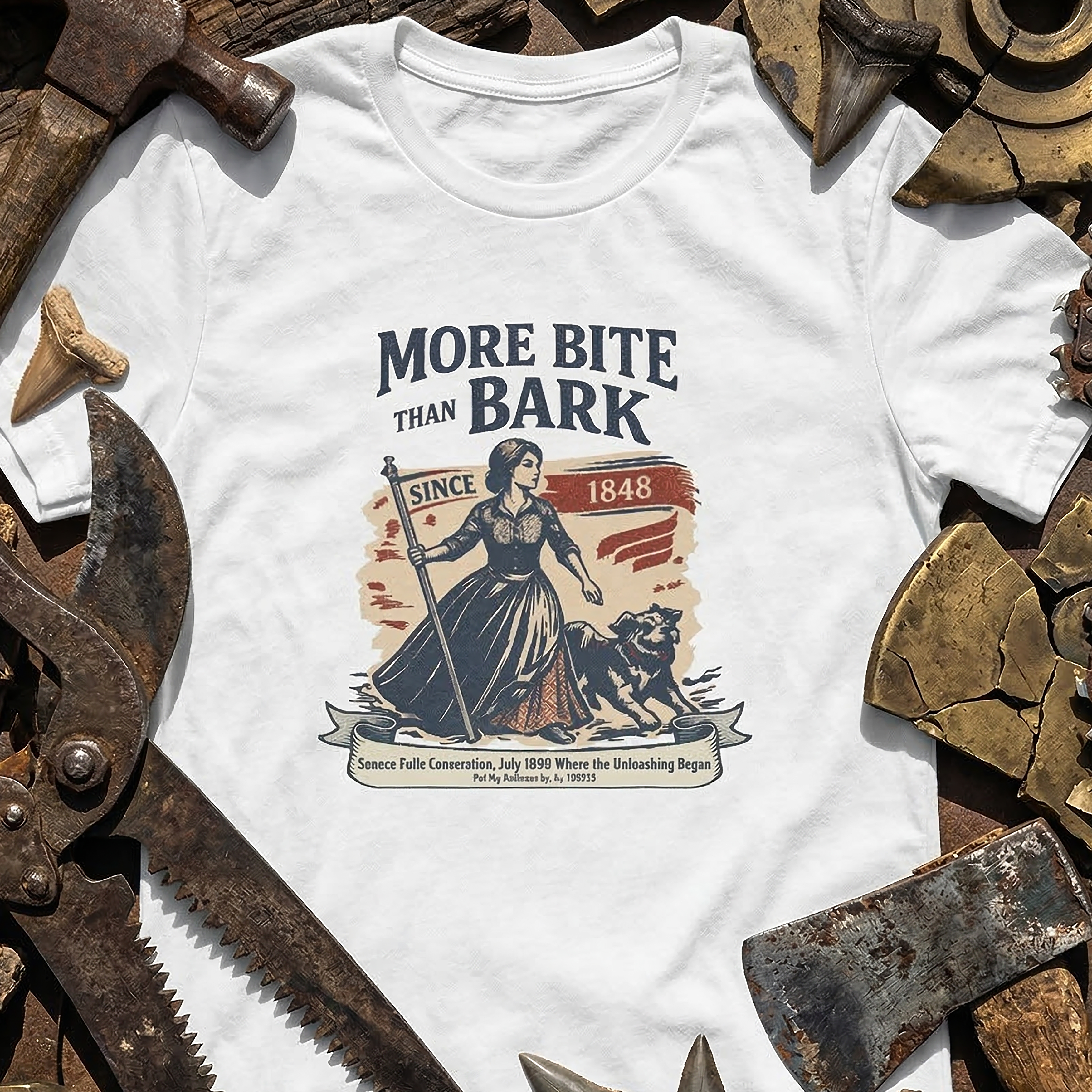 "More Bite Than Bark" Vintage 1848 Heritage Tee - Women's History product thumbnail image "More Bite Than Bark" Vintage 1848 Heritage Tee - Women's History product thumbnail image