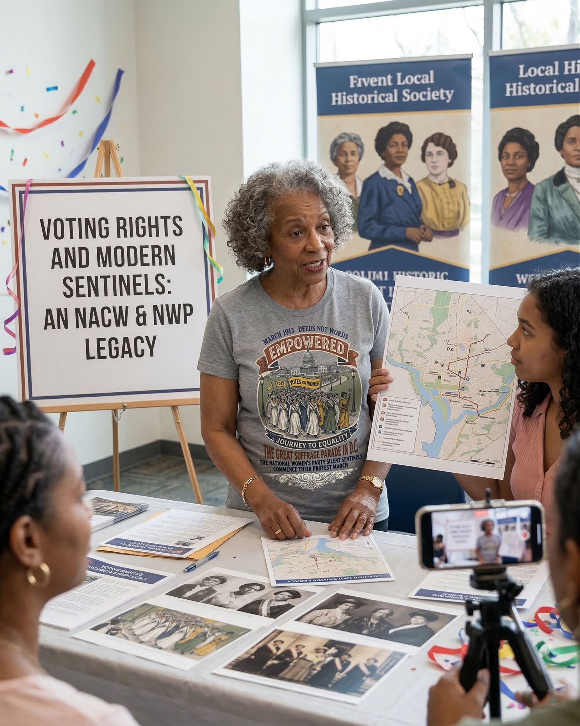 EMPOWERED - 1913 The Great Suffrage Parade on D.C. (The Marchers) - Women's History Vintage T-shirt product thumbnail image