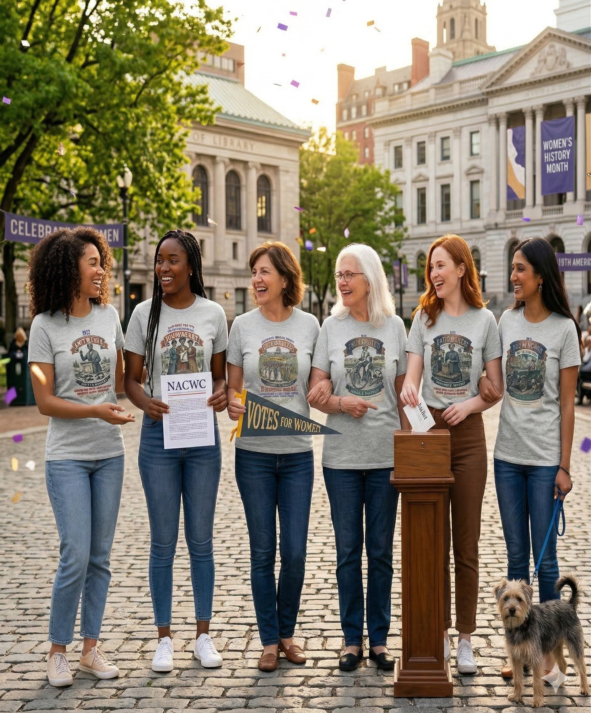 EMPOWERED - 1913 The Great Suffrage Parade on D.C. (The Marchers) - Women's History Vintage T-shirt product thumbnail image
