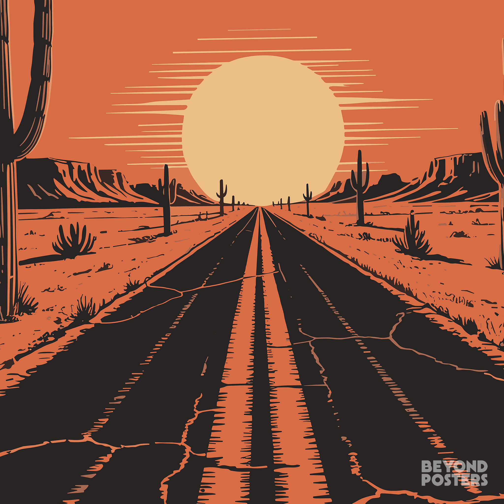 Desert Highway — Endless Road Poster product thumbnail image Desert Highway — Endless Road Poster product thumbnail image