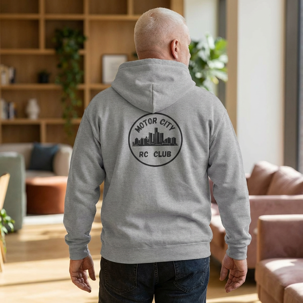 Motor City RC Club Hoodie — Vintage Skyline Logo Pullover product thumbnail image