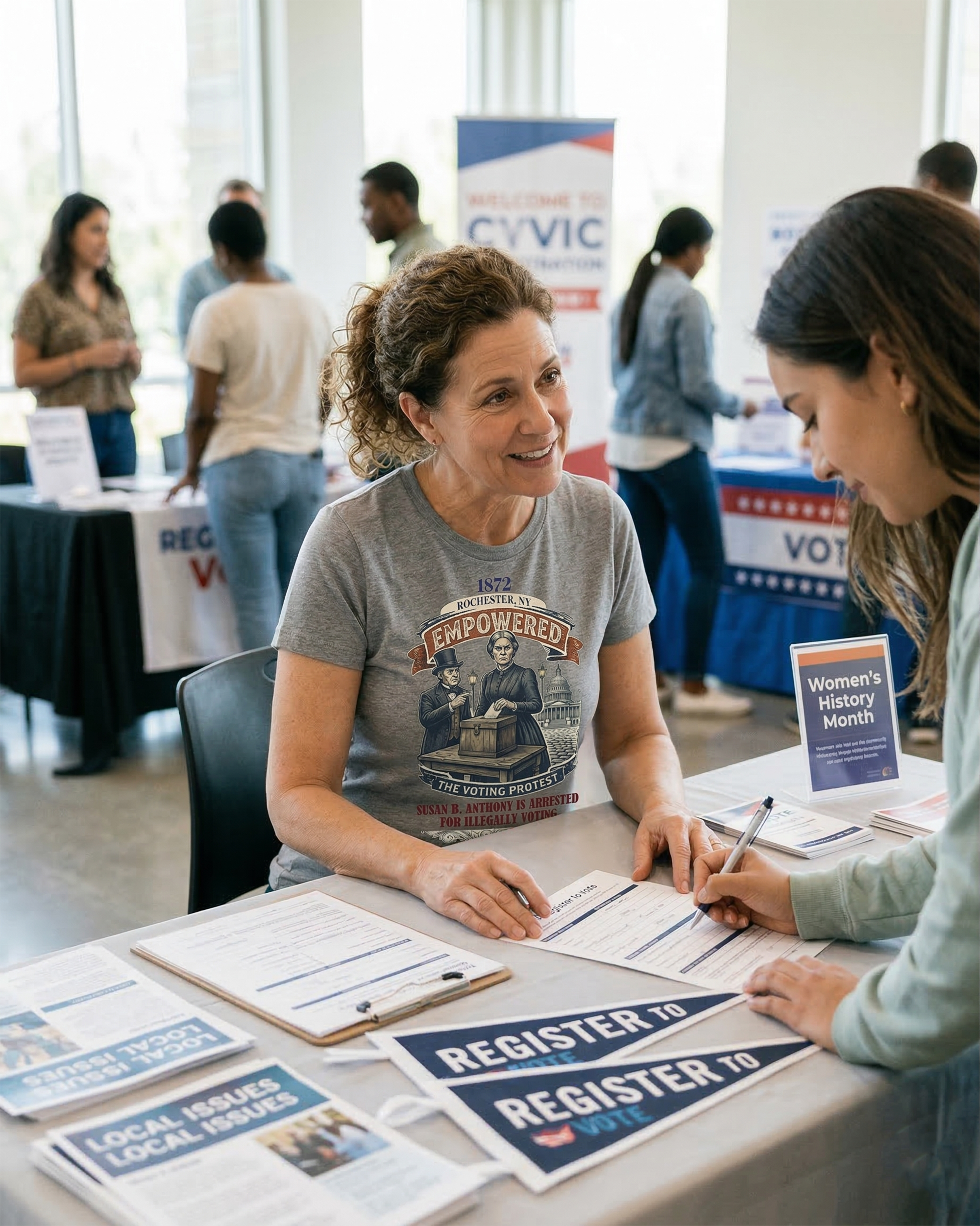 EMPOWERED - 1872 Susan B. Anthony arrested for illegally voting - Women's History Vintage T-shirt product thumbnail image