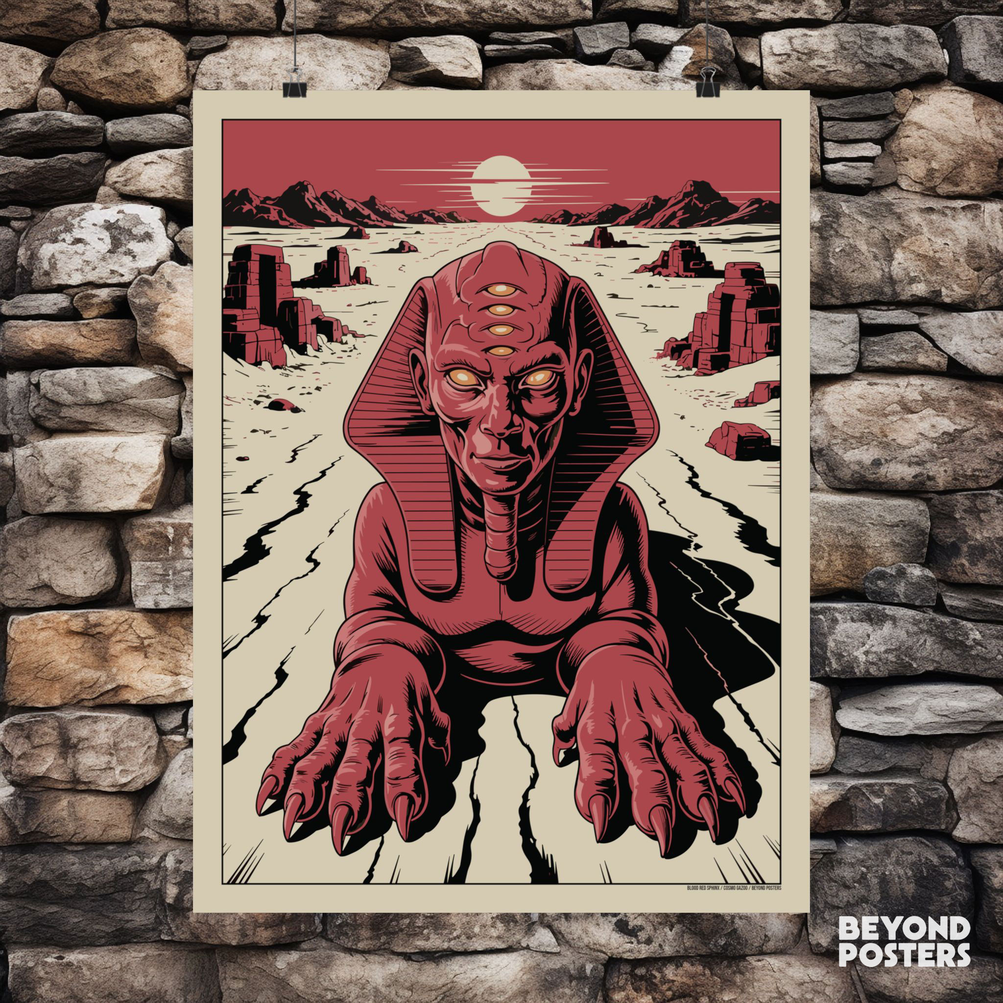 Blood Red Sphinx — Psychedelic Desert Oracle Poster product thumbnail image