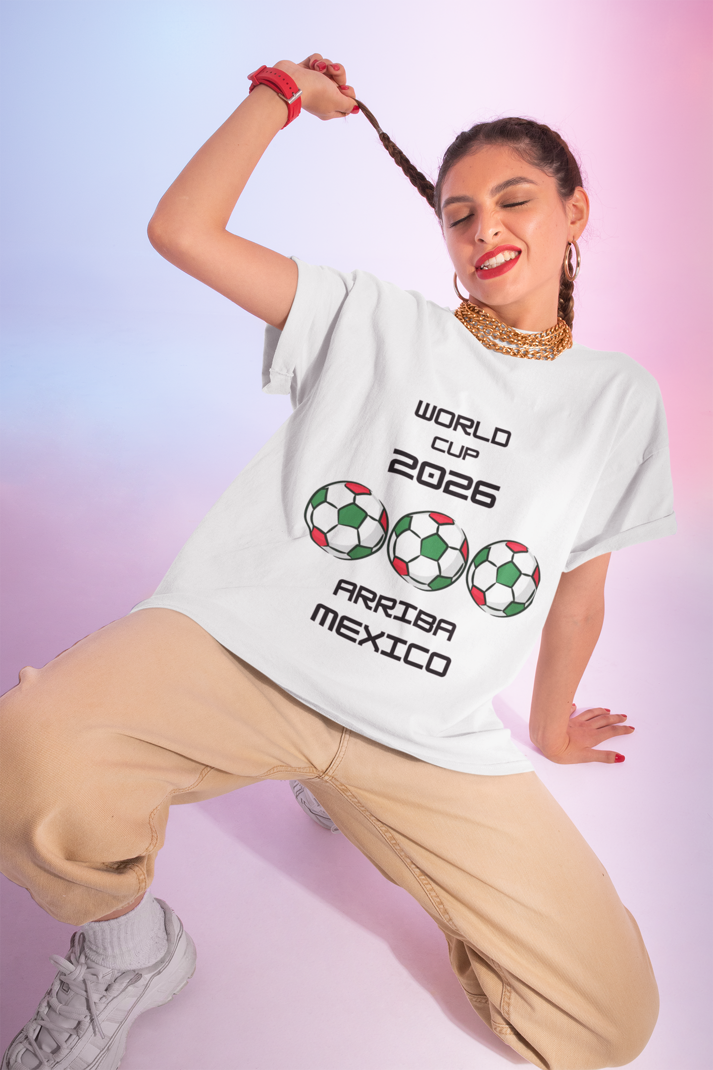 World Cup 2026 Mexico Soccer Tee – “Arriba Mexico” Fan Shirt product thumbnail image
