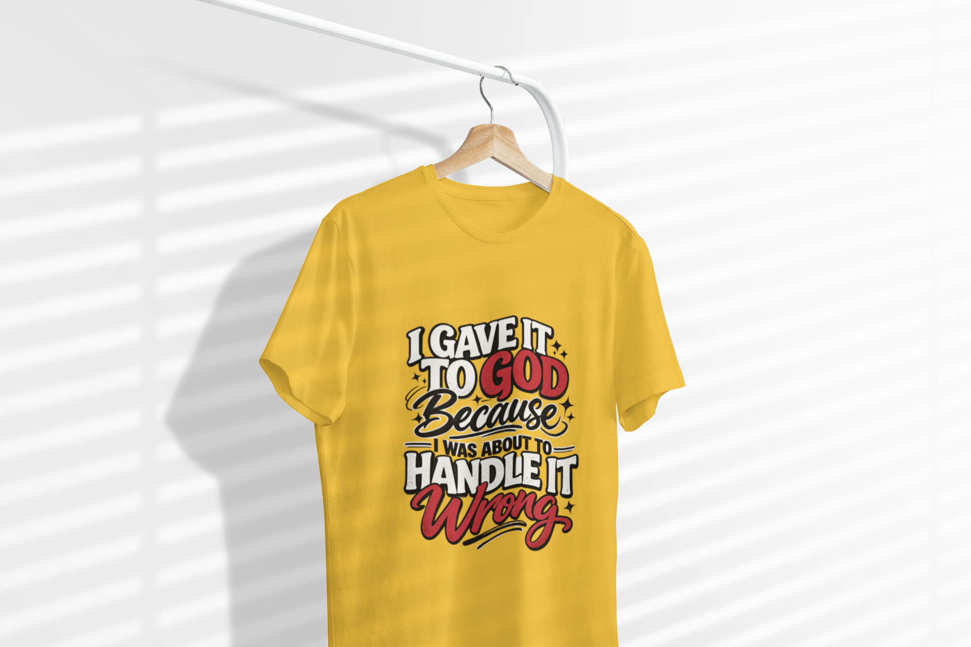 Christian Graphic T-Shirt — “I Gave It To God Because I Was About To Handle It Wrong” product thumbnail image Christian Graphic T-Shirt — “I Gave It To God Because I Was About To Handle It Wrong” product thumbnail image
