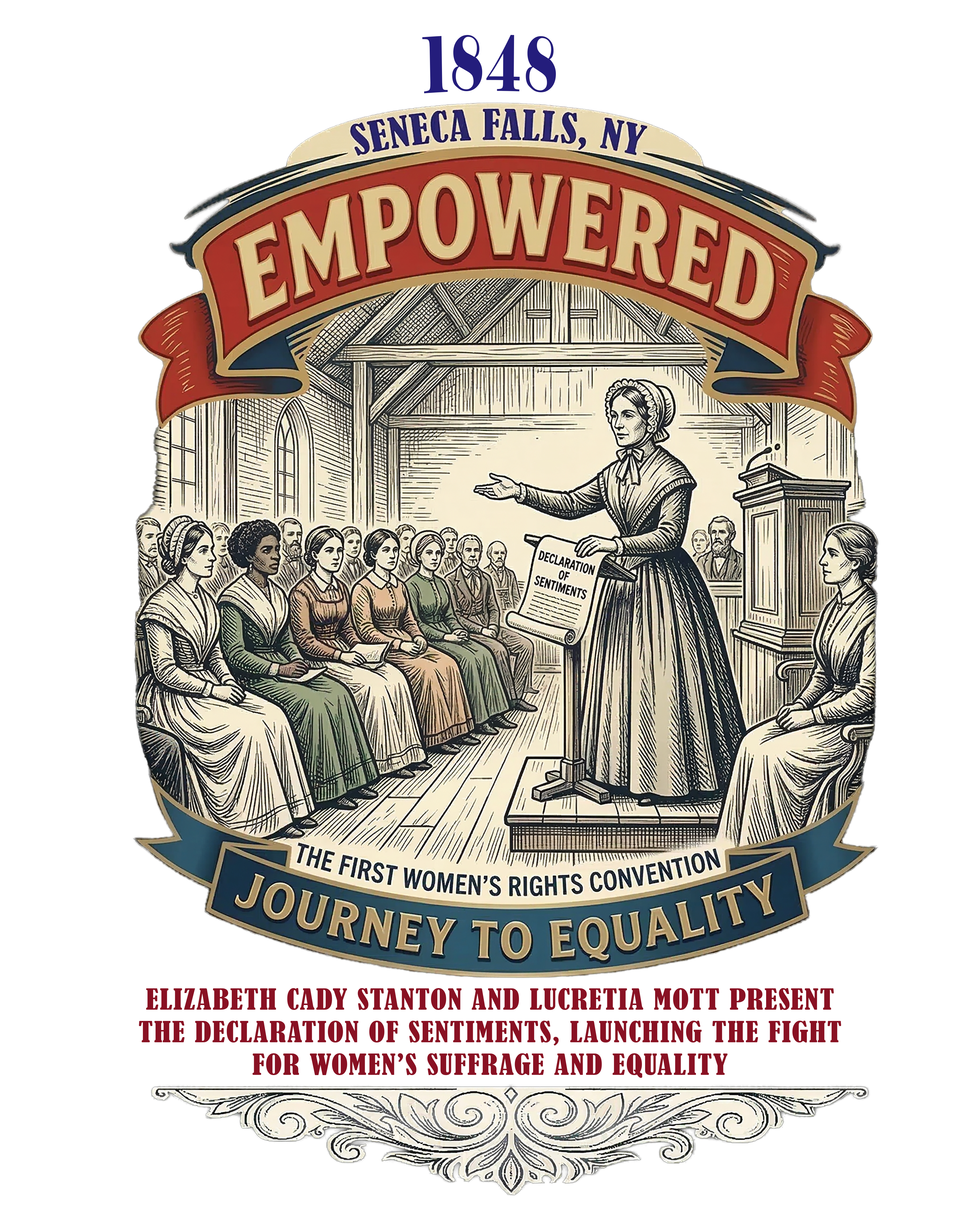 EMPOWERED - 1848: Seneca Falls (The Spark) - Women's History Vintage T-shirt  product thumbnail image