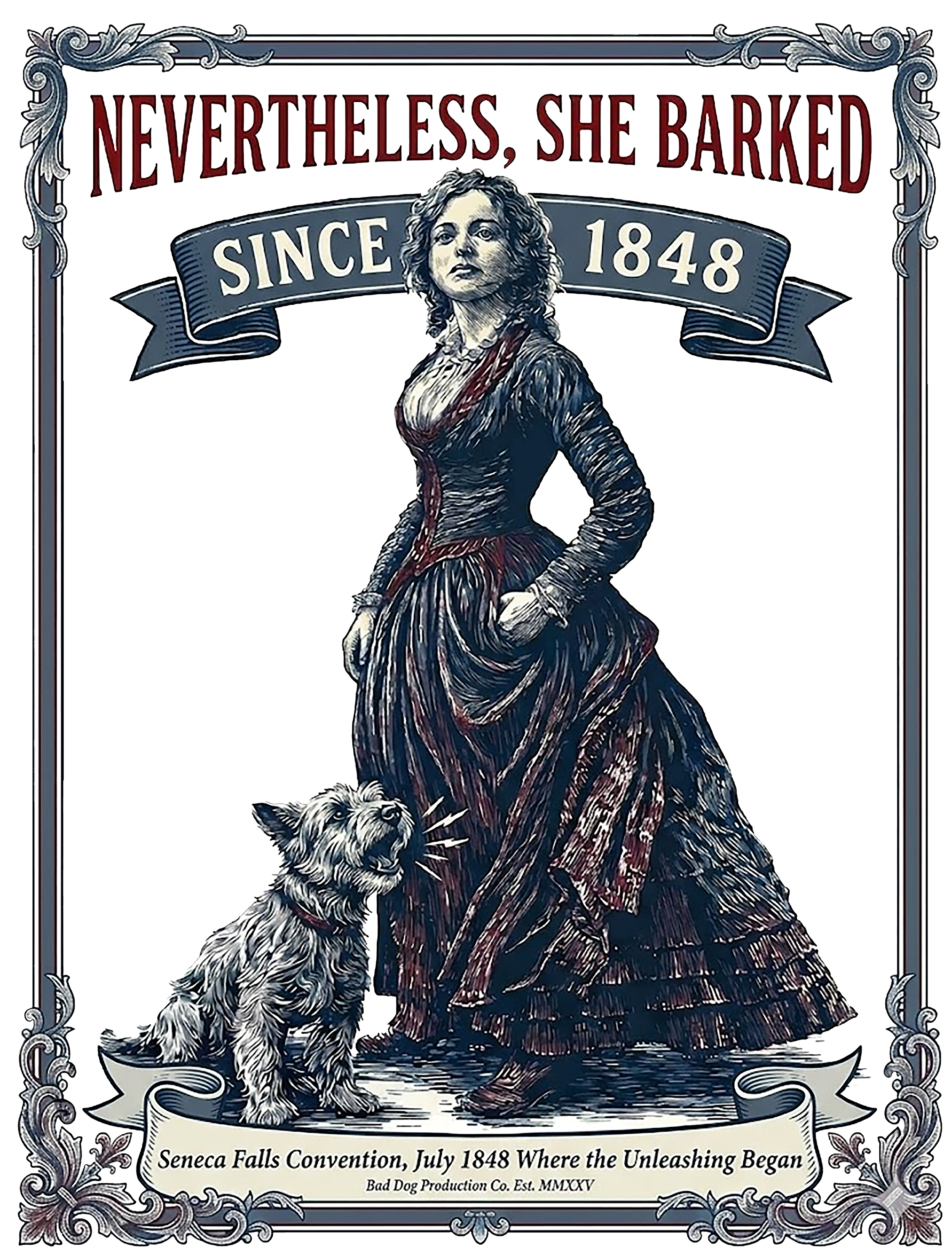 'Nevertheless, She Barked' Graphic Tee — Vintage Women's History Month t-shirt product thumbnail image 'Nevertheless, She Barked' Graphic Tee — Vintage Women's History Month t-shirt product thumbnail image