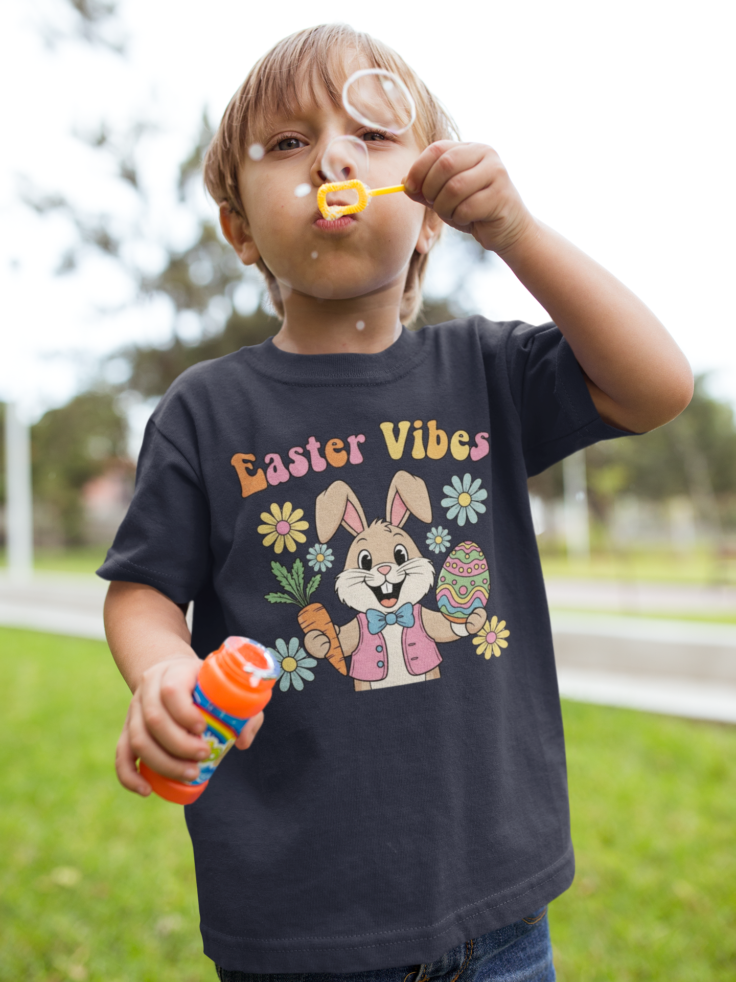Easter Vibes Toddler Shirt, Cute Bunny Easter T-Shirt for Kids, Spring Holiday Tee, Easter Bunny Toddler Outfit, Boy Girl Easter Shirt, Kids Easter Tee