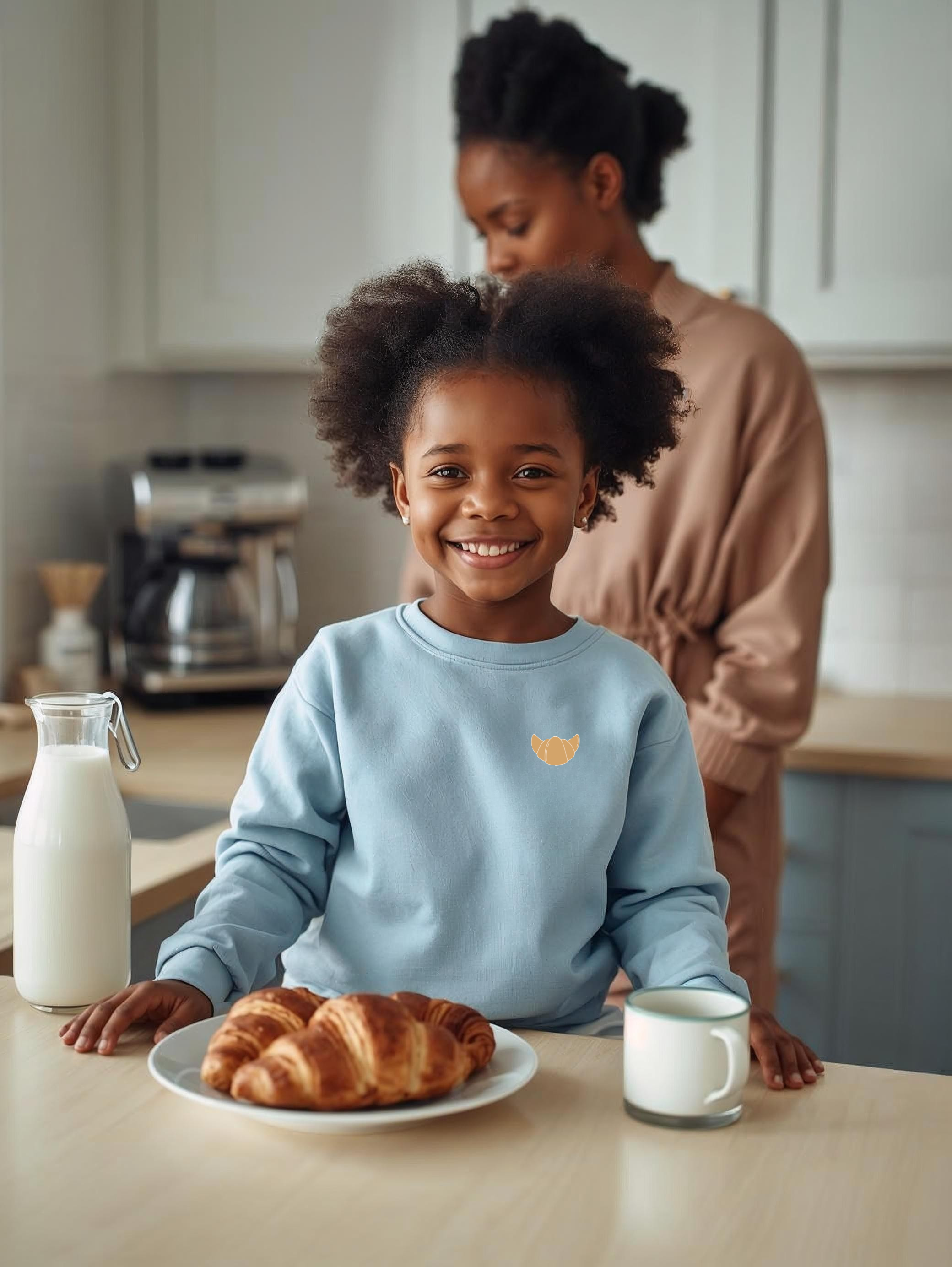 Kids Sweatshirt — 'Butter Than Anyone' Croissant Cozy Comfy Crewneck product thumbnail image