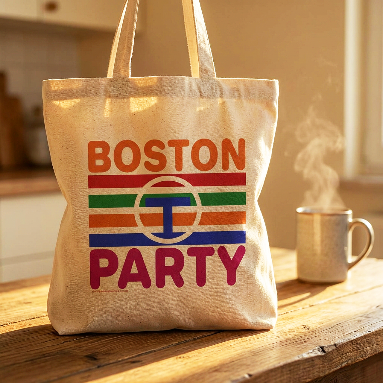 Boston MBTA Tote Bag - "T" Party Retro Subway Design - Great Boston Gift product thumbnail image Boston MBTA Tote Bag - "T" Party Retro Subway Design - Great Boston Gift product thumbnail image