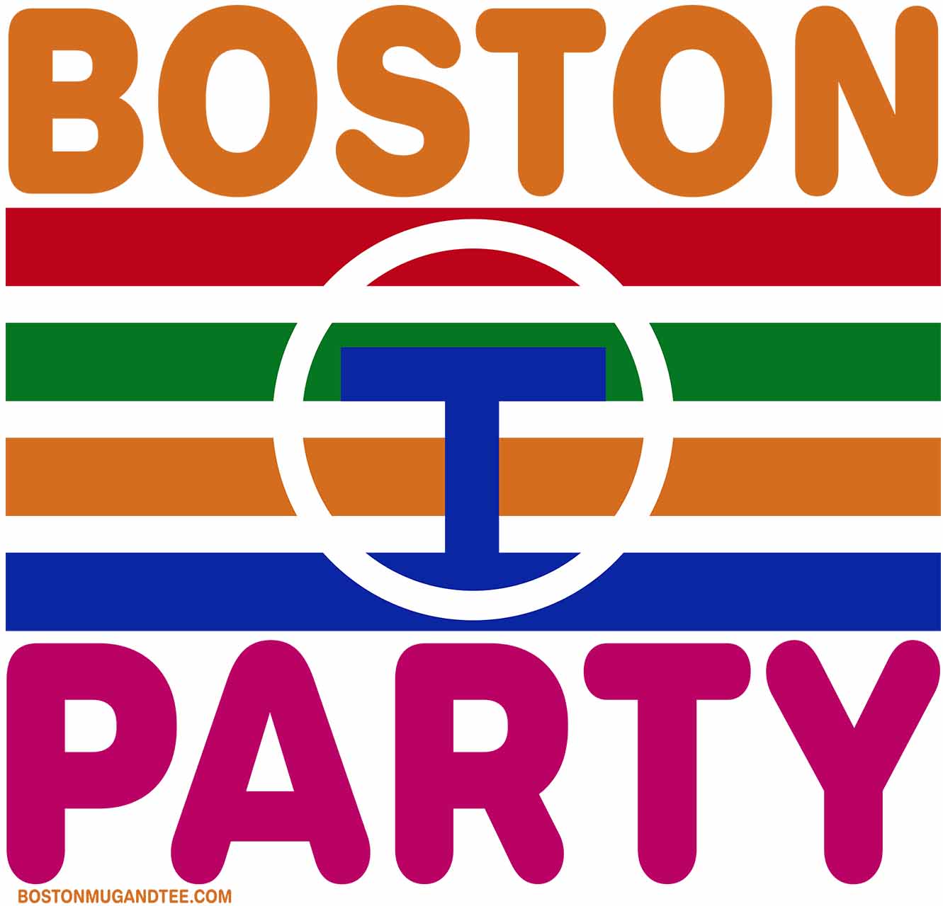 Boston MBTA Subway Tote Bag, Retro T Party Cotton Canvas Market Bag product thumbnail image