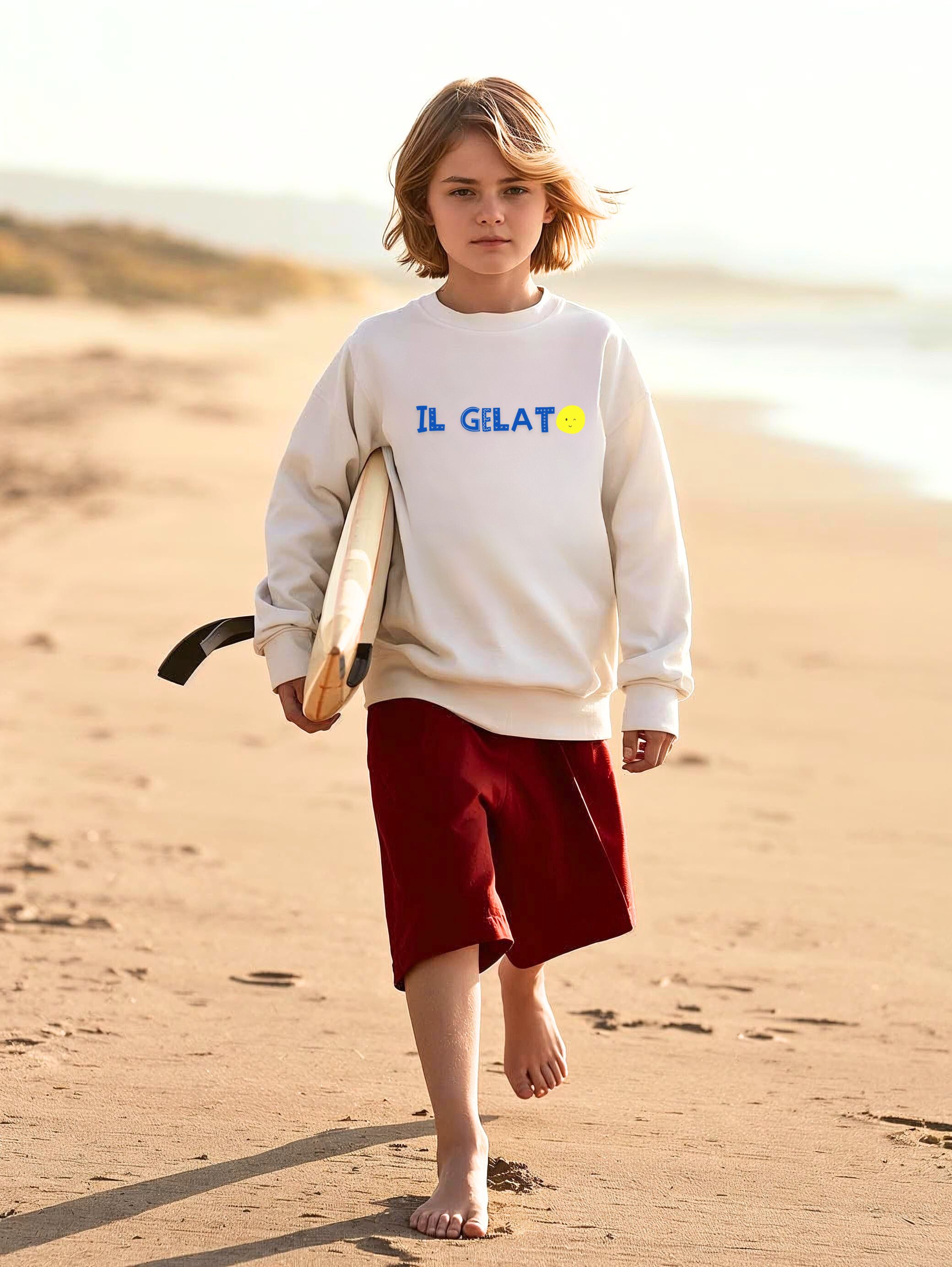 Il Gelato ice cream cone Kids Sweatshirt | playful pastel dessert design product thumbnail image