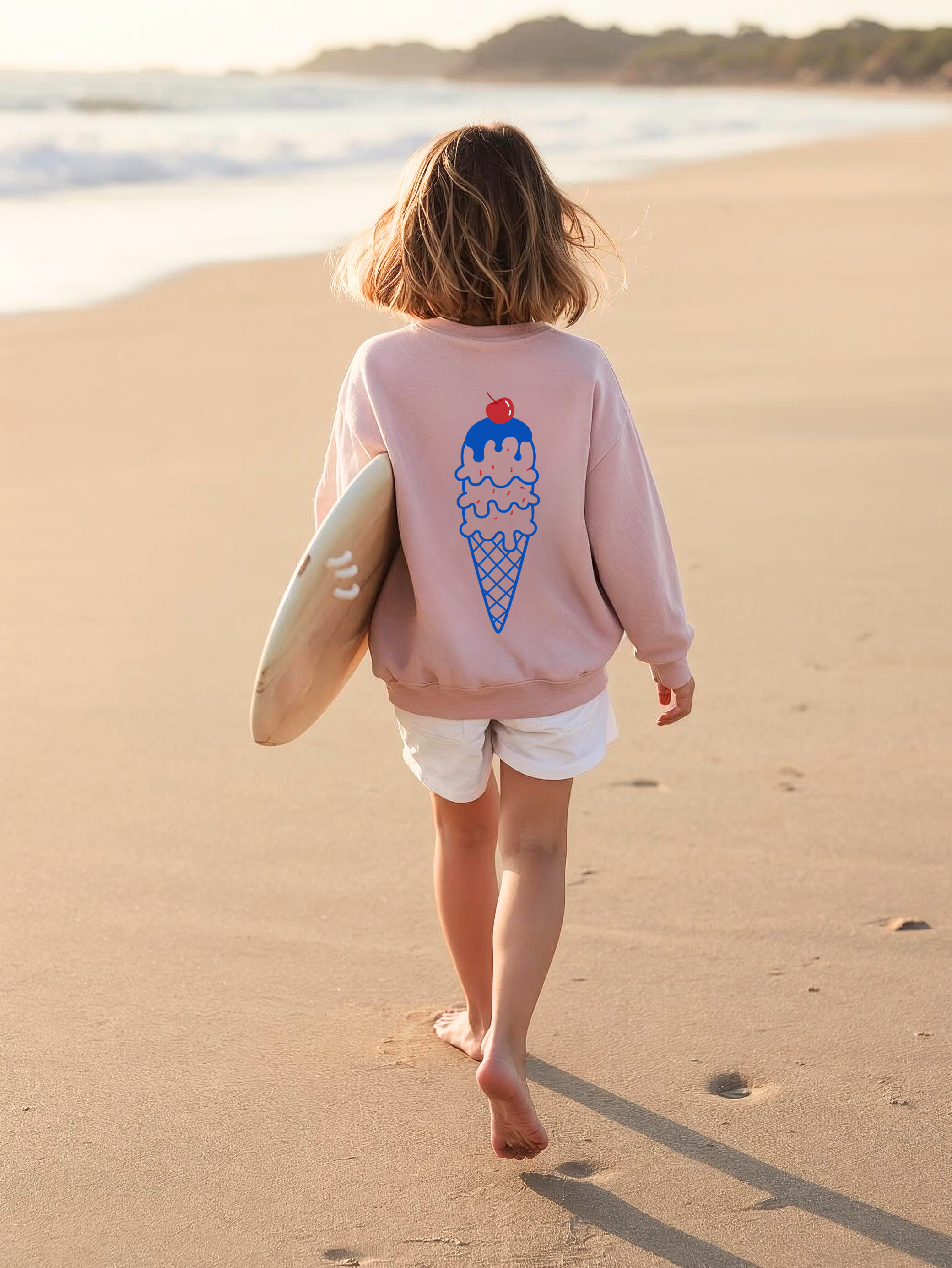 Il Gelato ice cream cone Kids Sweatshirt | playful pastel dessert design product thumbnail image