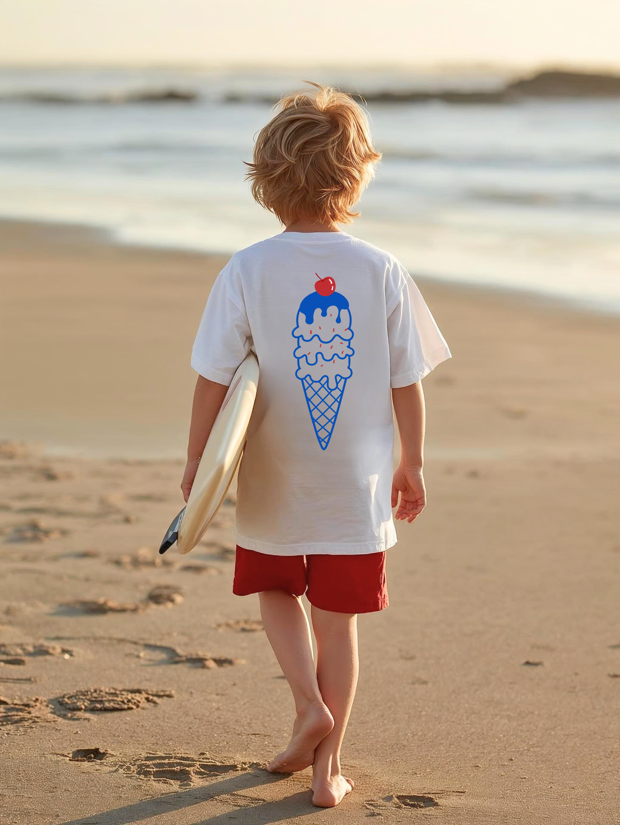 Il Gelato Ice Cream Tee |cone, blue red scoop , For casual Everyday Wear product thumbnail image