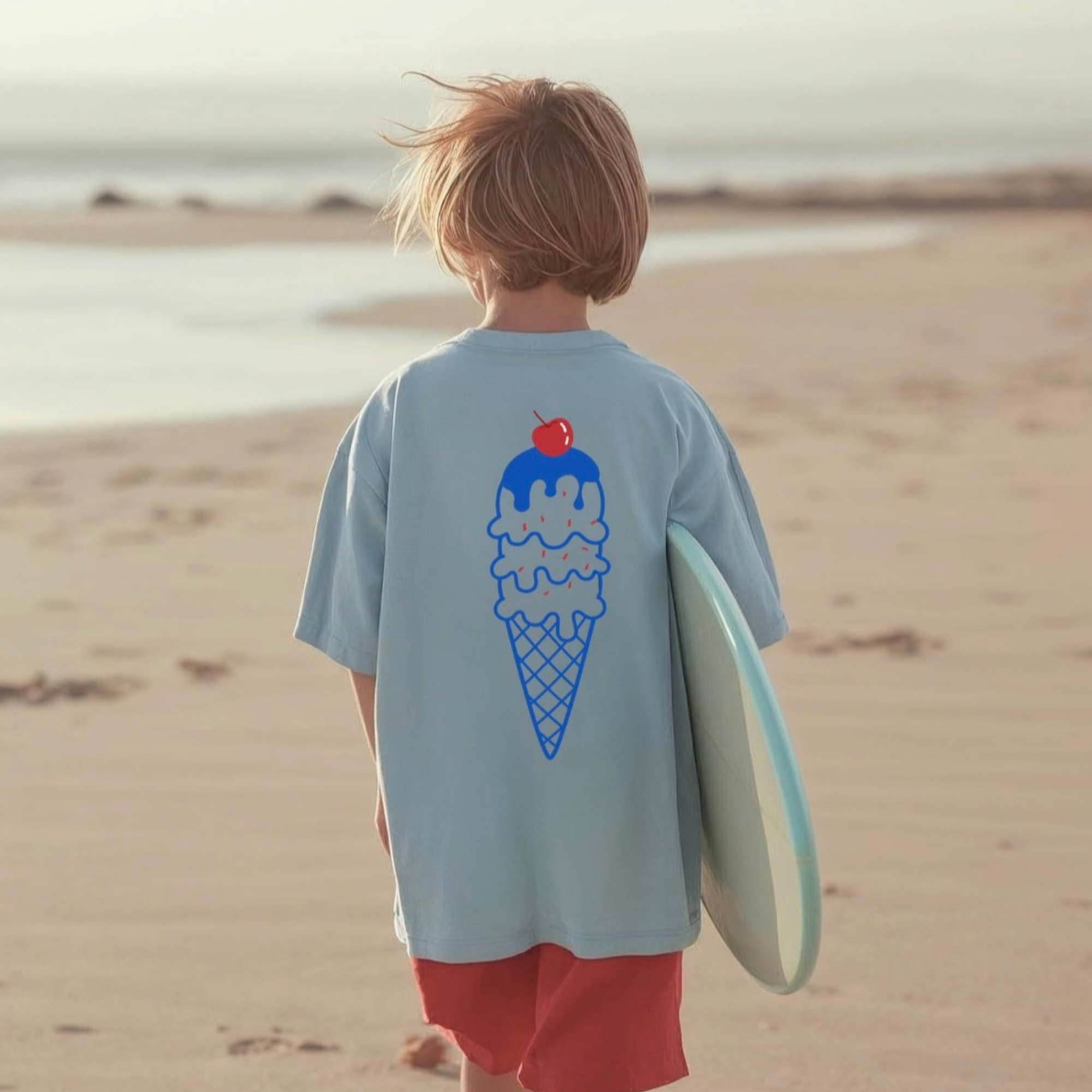 Il Gelato Ice Cream Tee | Kids graphic cone, blue red scoop product thumbnail image Il Gelato Ice Cream Tee | Kids graphic cone, blue red scoop product thumbnail image
