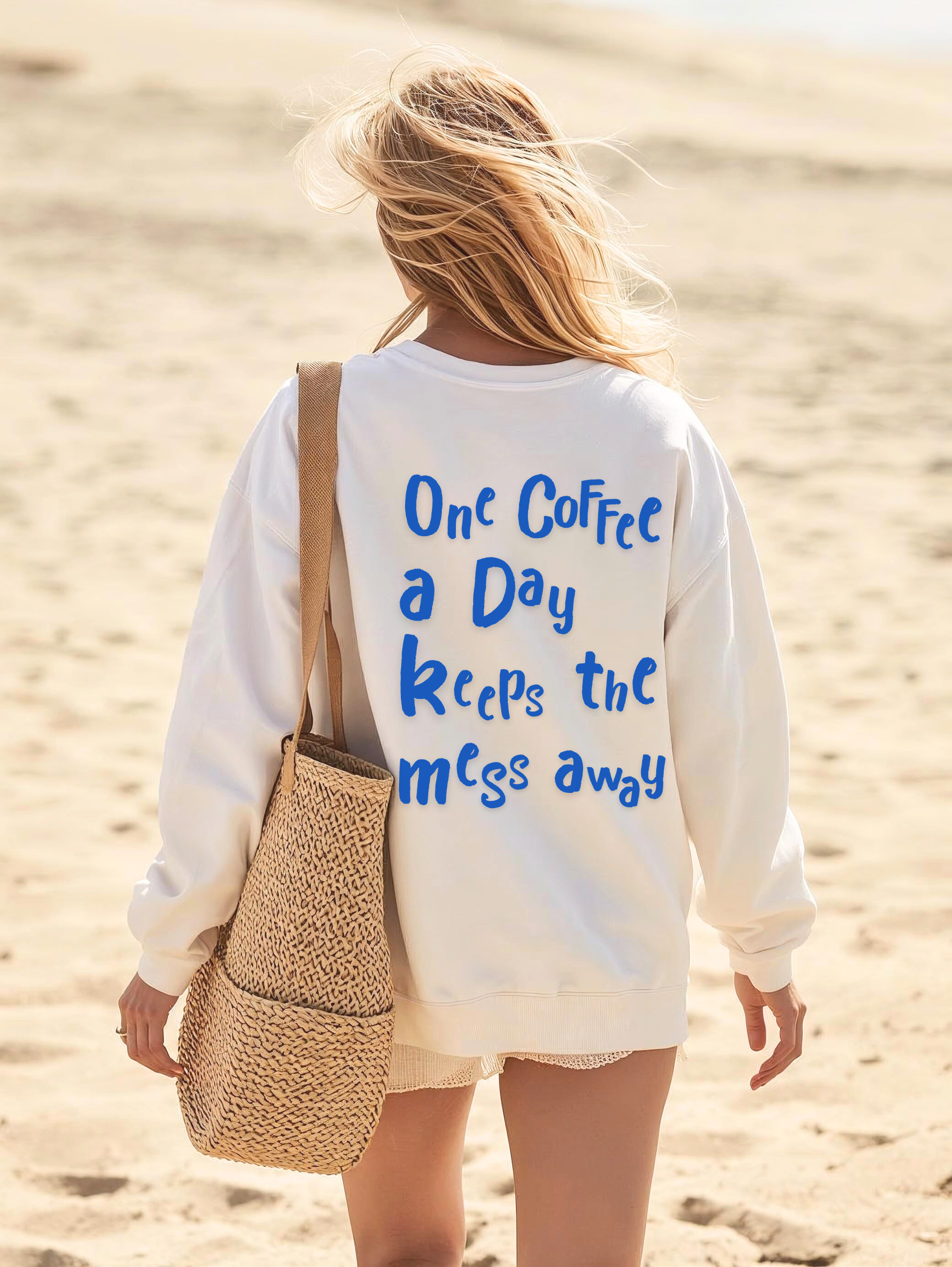 One Coffee a Day Keeps the Mess Away Sweatshirt | Coffee Quote Crewneck product thumbnail image One Coffee a Day Keeps the Mess Away Sweatshirt | Coffee Quote Crewneck product thumbnail image
