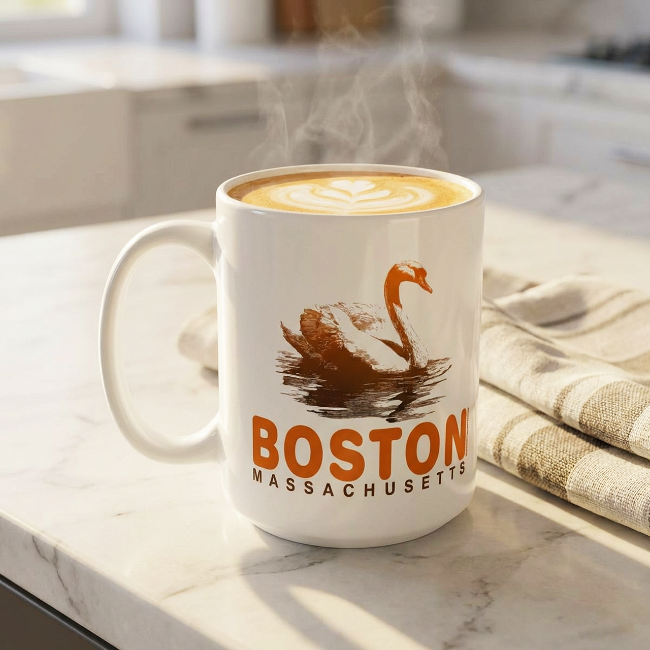 Boston Swan Boats Mug, Public Garden Souvenir, Boston Coffee Mugs, Boston Mug, 