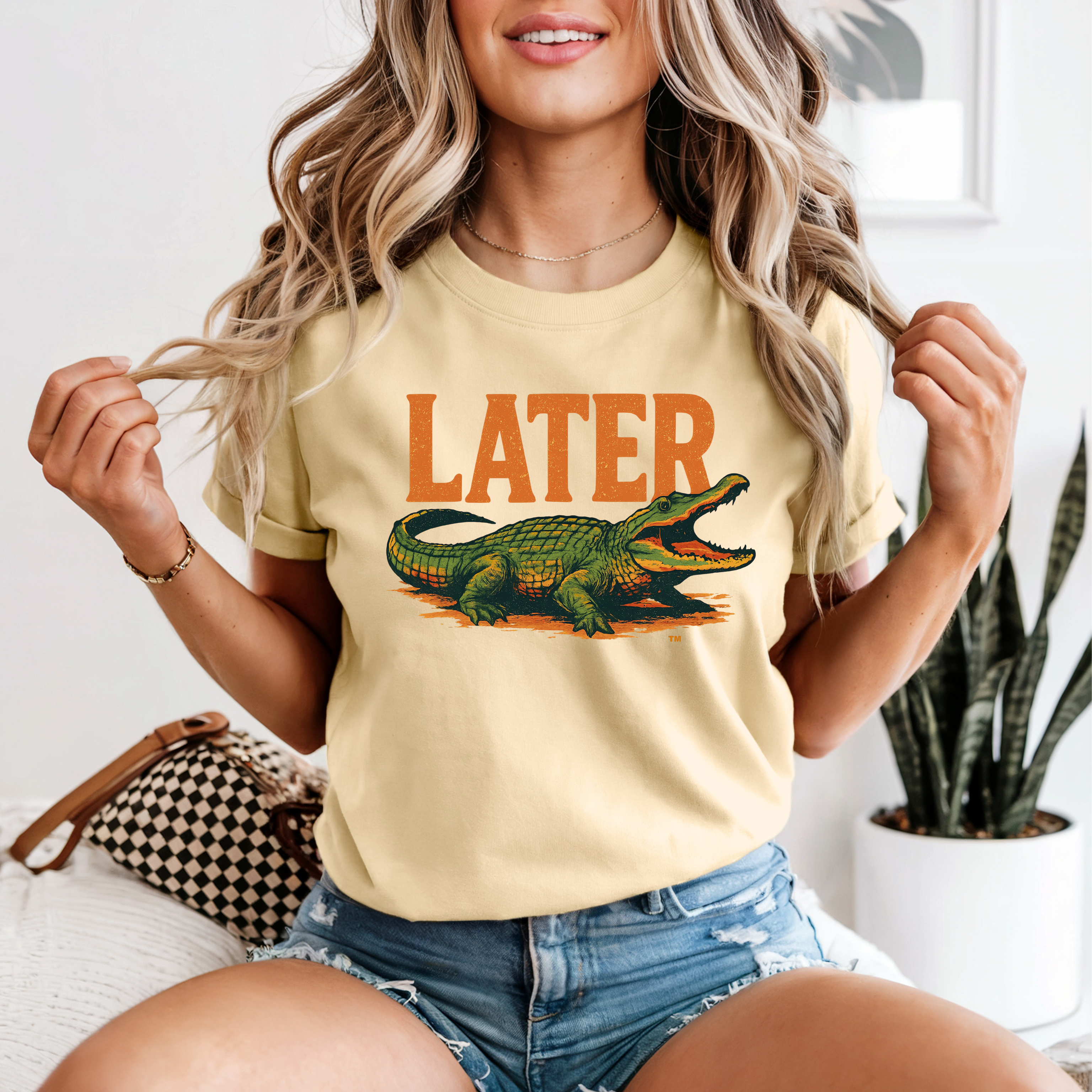 Later Alligator Graphic T-Shirt — Retro Crocodile Tee product thumbnail image Later Alligator Graphic T-Shirt — Retro Crocodile Tee product thumbnail image