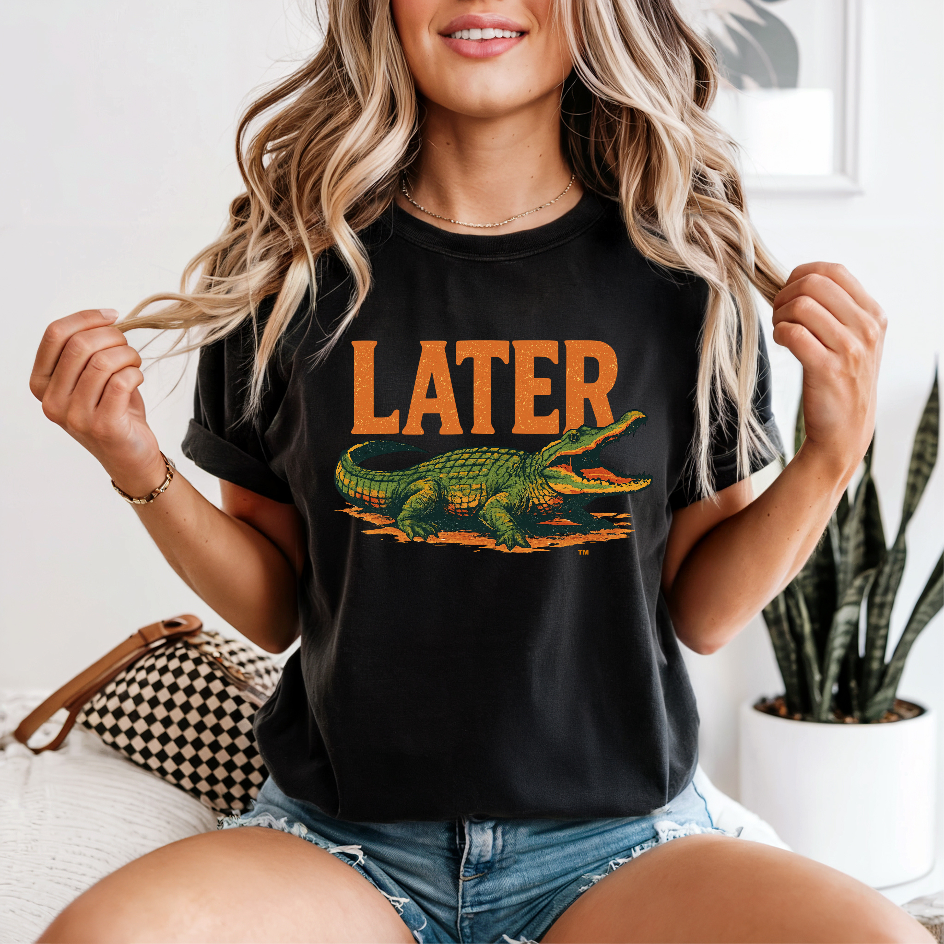 Later Alligator Graphic T-Shirt — Retro Crocodile Tee product thumbnail image Later Alligator Graphic T-Shirt — Retro Crocodile Tee product thumbnail image