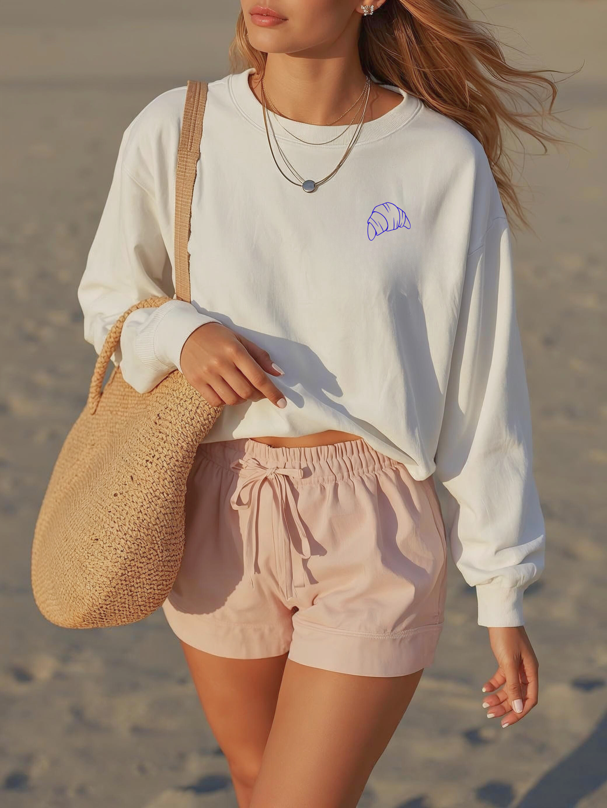 Bonjour Croissant Café au Lait Sweatshirt | French Phrase Crewneck product thumbnail image Bonjour Croissant Café au Lait Sweatshirt | French Phrase Crewneck product thumbnail image