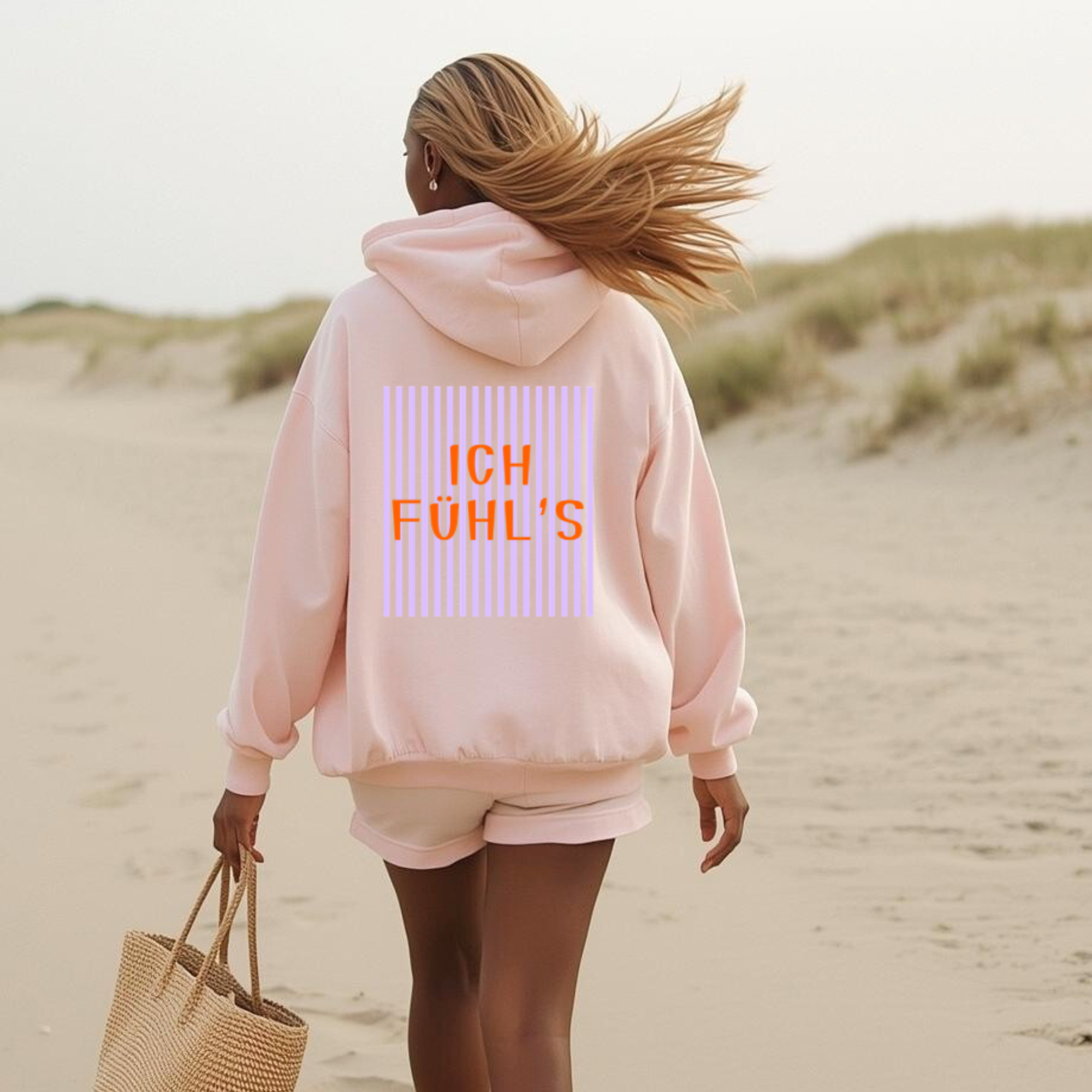 Ich Fühle es  text Hoodie |  Minimal Herz icon mit Text Hinten Sweatshirt Unisex product thumbnail image