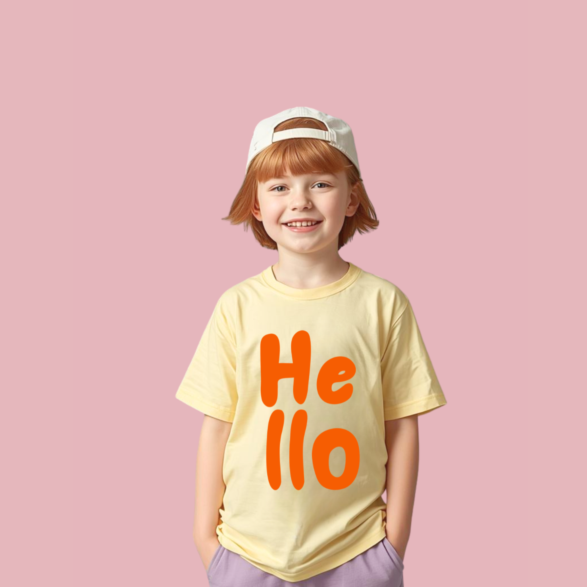 HeLLo Kids Tee | Playful Orange Lettering Kids T-Shirt product thumbnail image HeLLo Kids Tee | Playful Orange Lettering Kids T-Shirt product thumbnail image