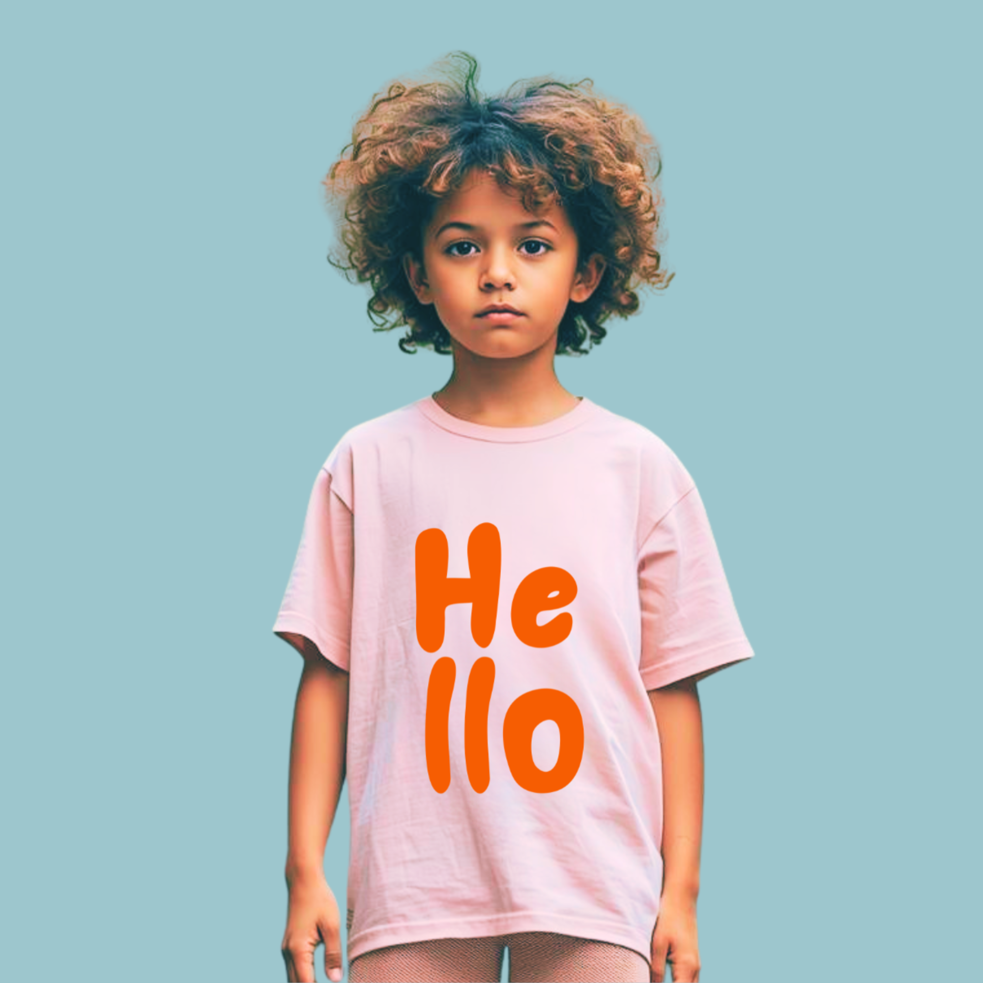 HeLLo Kids Tee | Playful Orange Lettering Kids T-Shirt product thumbnail image HeLLo Kids Tee | Playful Orange Lettering Kids T-Shirt product thumbnail image