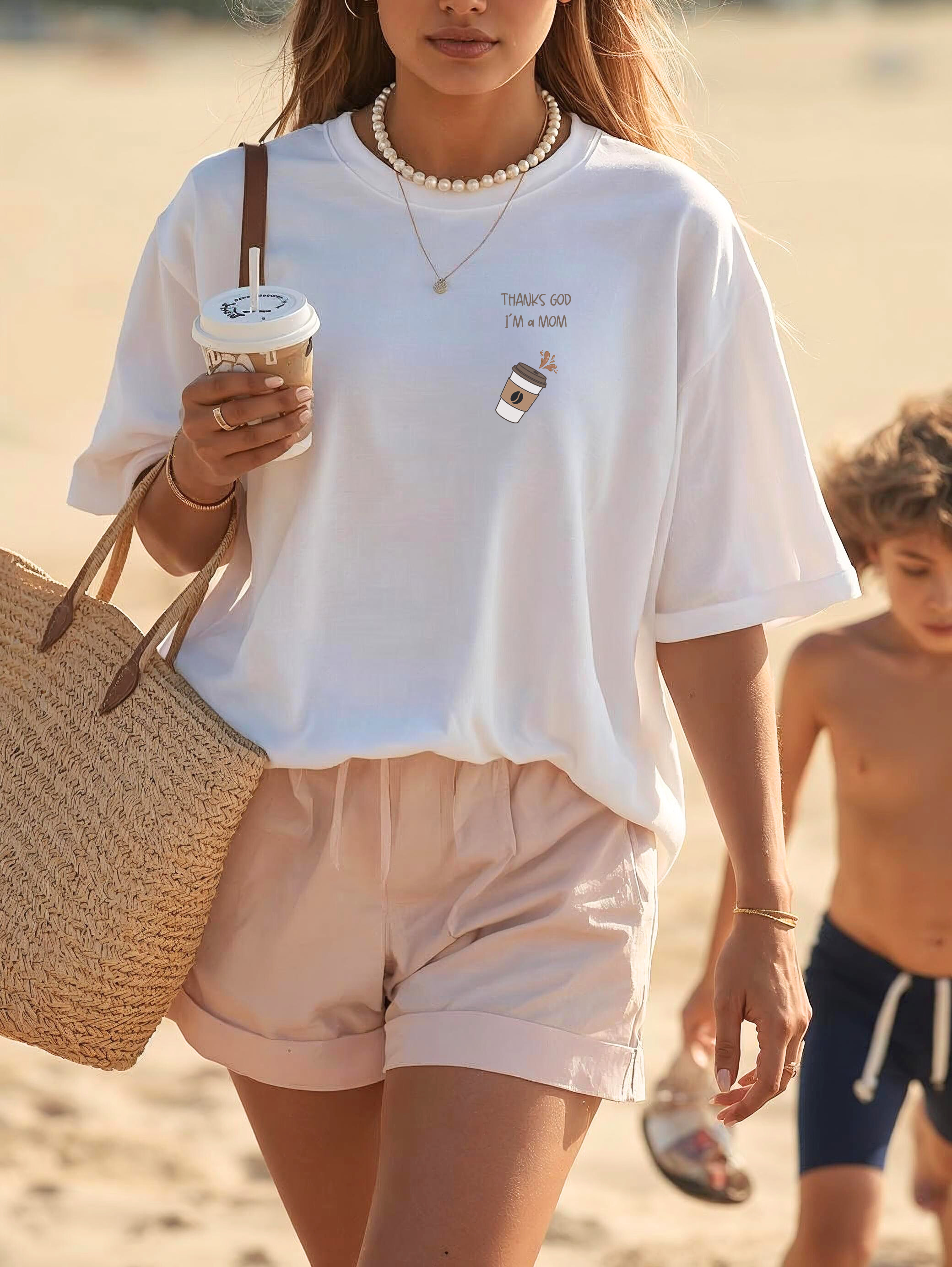 MomLife tee | Coffee To Go minimalist script t-shirt product thumbnail image