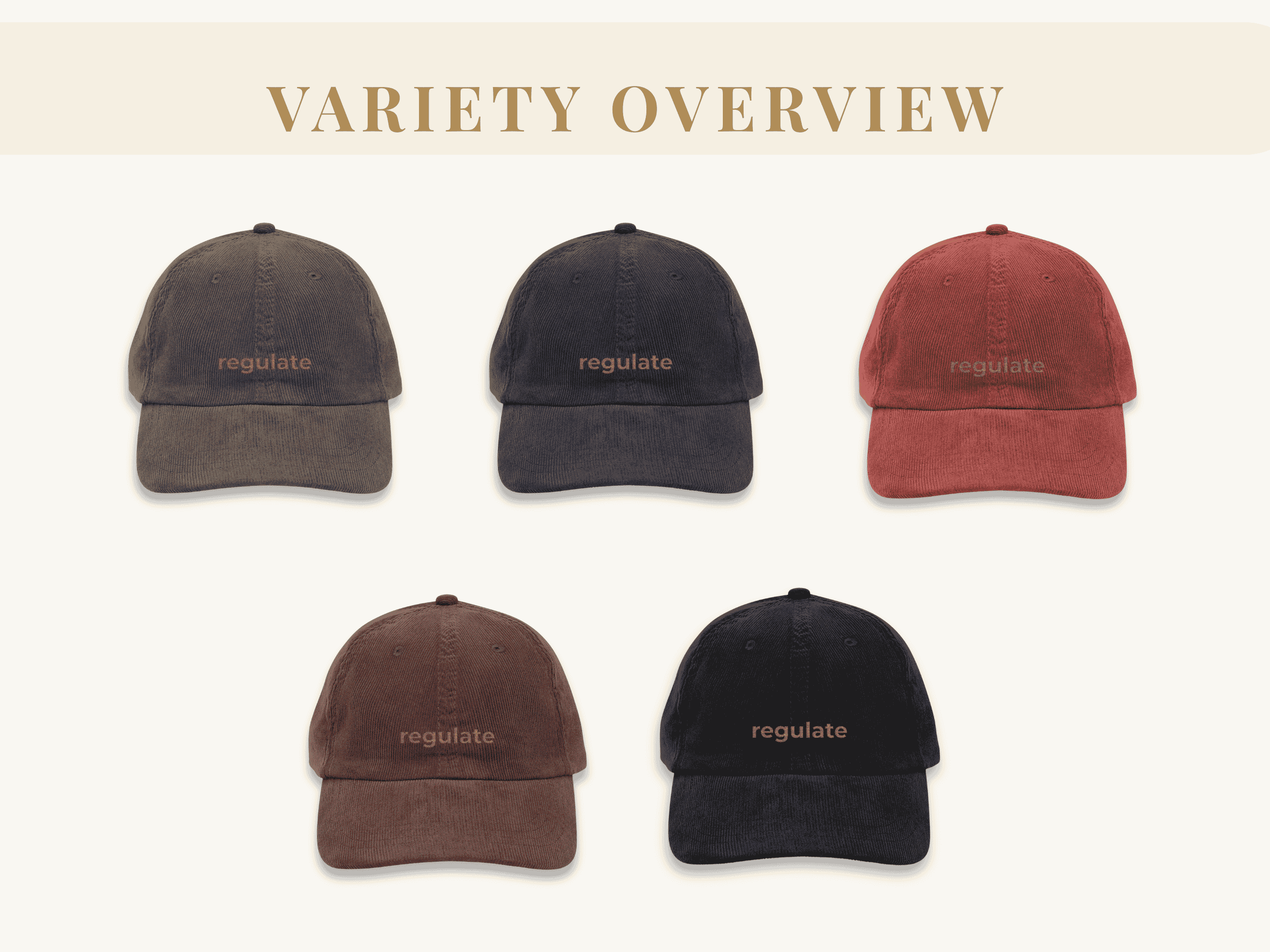 Regulate Corduroy Mental Health Hat, Somatic Wellness, Mindfulness, Vagus Nerve Gift, Aesthetic Streetwear, Retro Dad Cap product thumbnail image