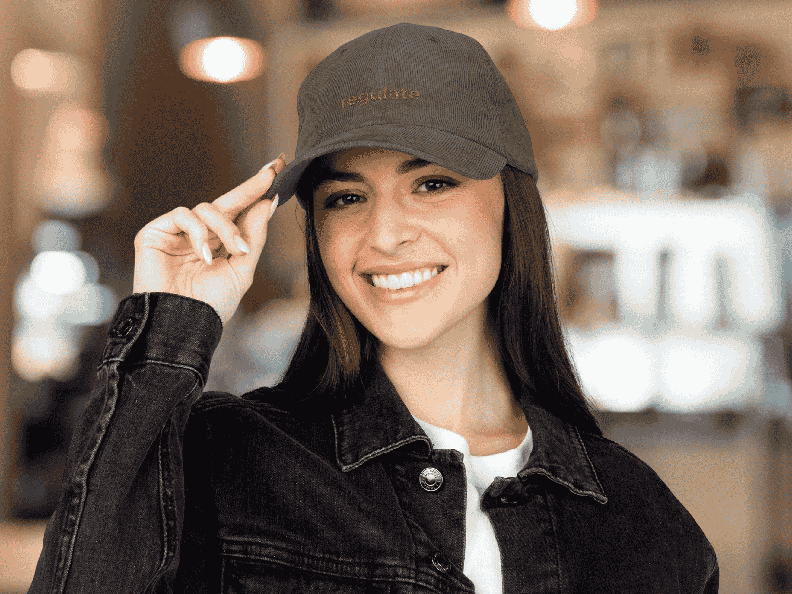 Regulate Corduroy Mental Health Hat, Somatic Wellness, Mindfulness, Vagus Nerve Gift, Aesthetic Streetwear, Retro Dad Cap product thumbnail image