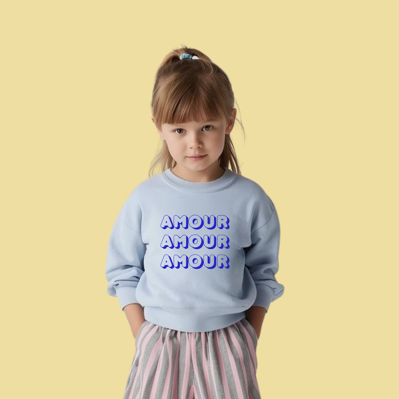 Kids Sweatshirt - 'Amour Amour Amour' Cute French Love Graphic product thumbnail image Kids Sweatshirt - 'Amour Amour Amour' Cute French Love Graphic product thumbnail image