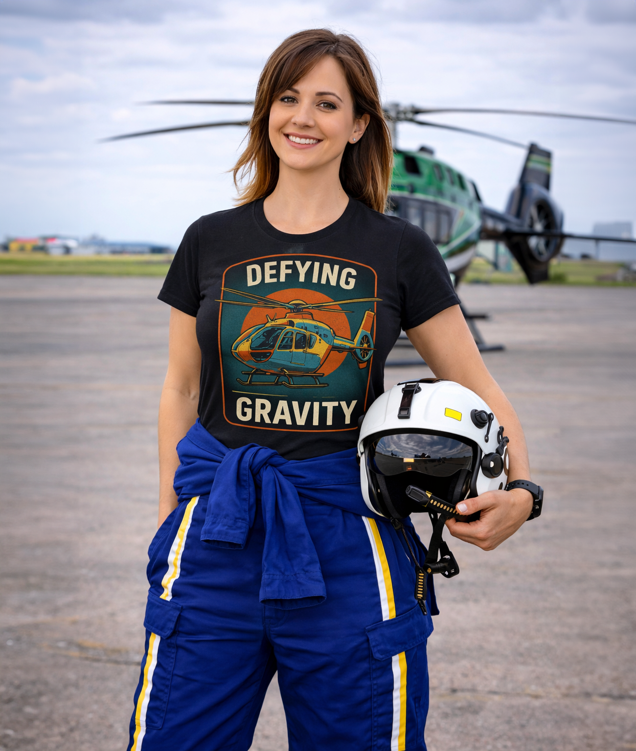 NEW EC135 Helicopter Tee, Aviation Shirt, Defying Gravity Tee, Pilot Gift Idea, Unique Helicopter Apparel