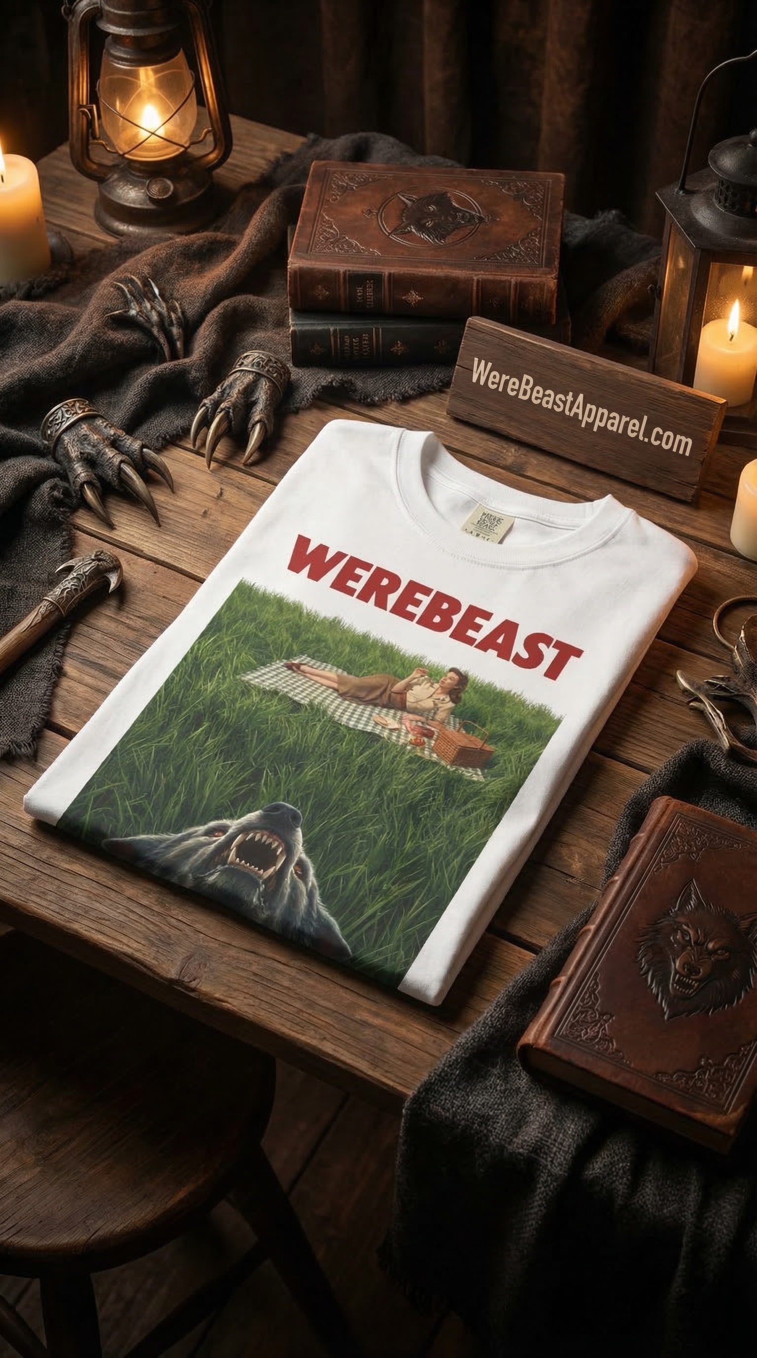 WereBeast “Predator Below” Horror Poster T-Shirt product thumbnail image WereBeast “Predator Below” Horror Poster T-Shirt product thumbnail image
