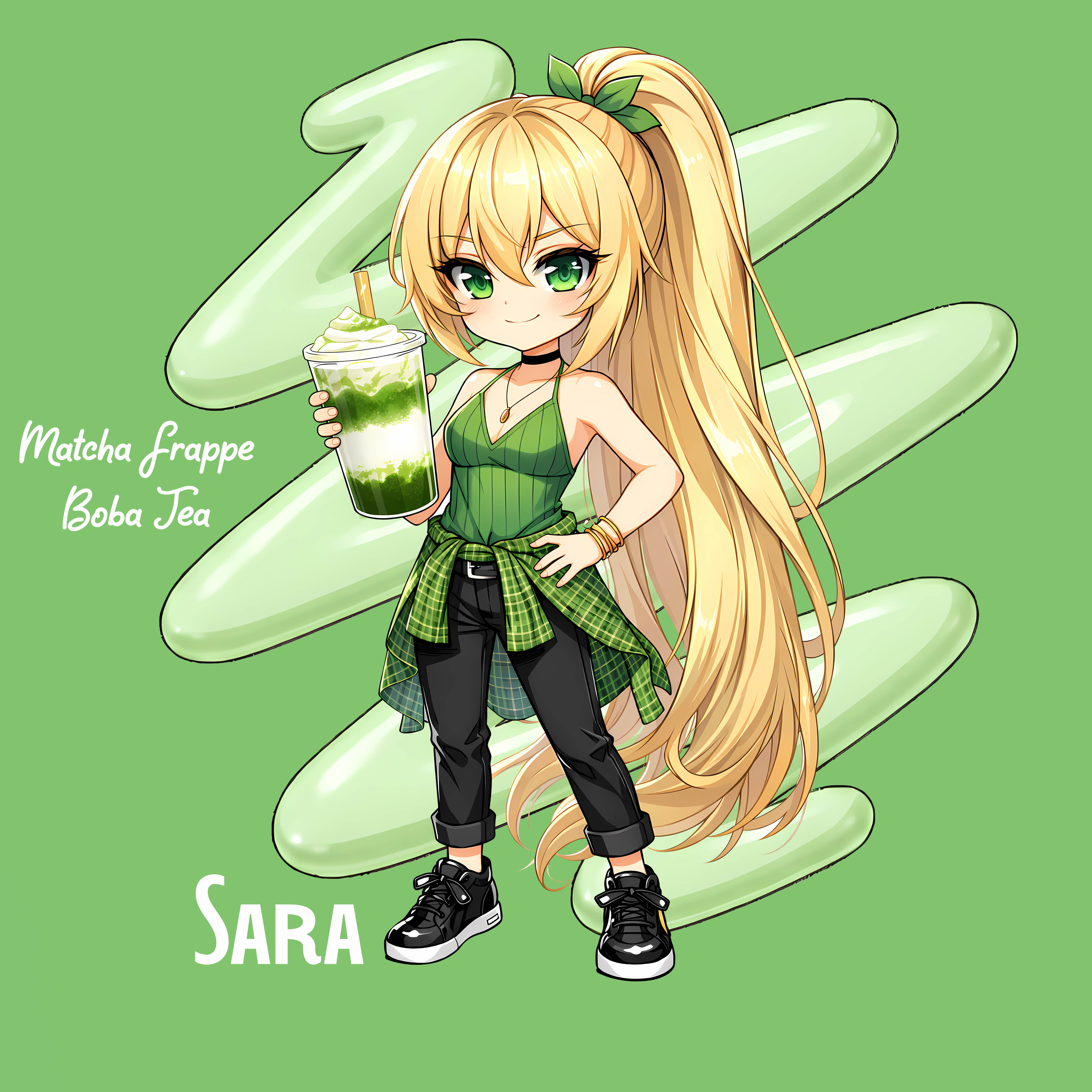Anime Girl Chibi T-Shirt — Personalized "Sara" Boba Tea Kawaii Graphic Tee product thumbnail image Anime Girl Chibi T-Shirt — Personalized "Sara" Boba Tea Kawaii Graphic Tee product thumbnail image