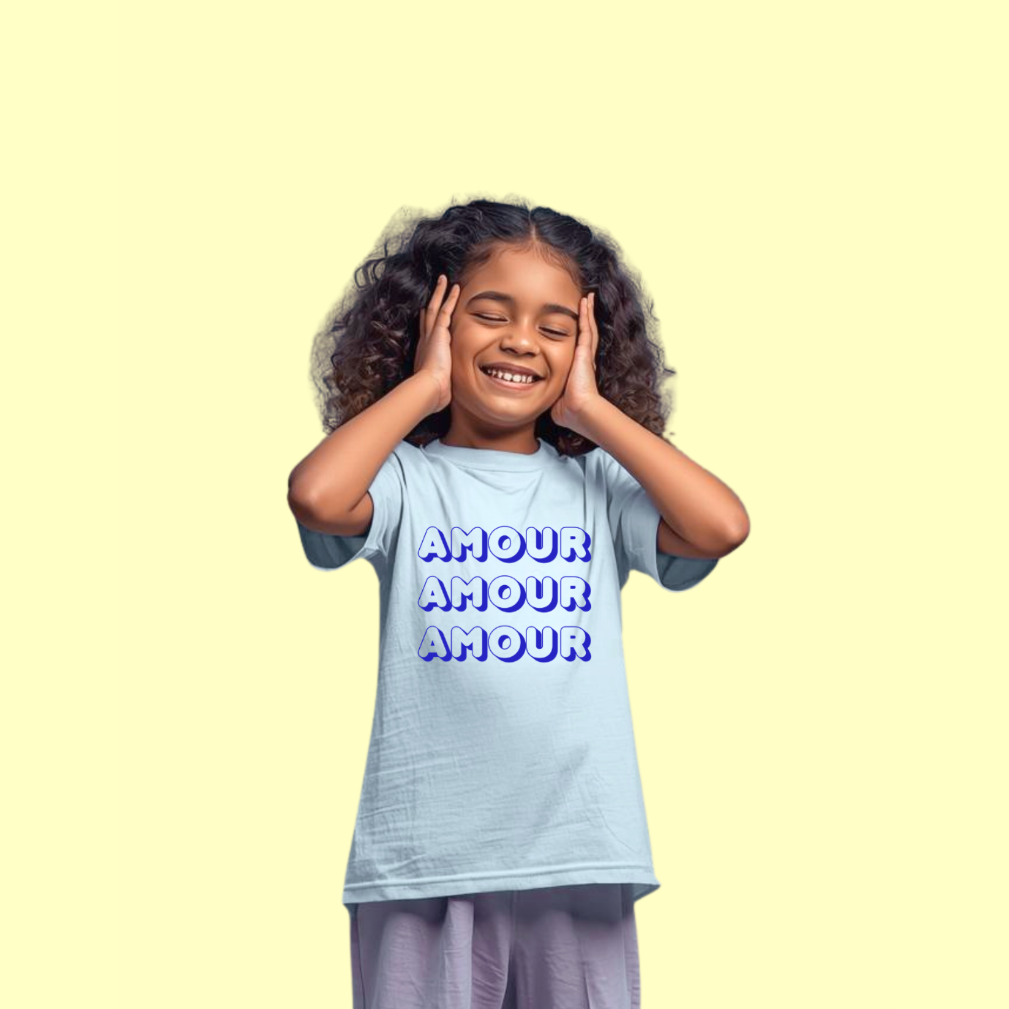 Kids Tee — "Amour Amour Amour" Bubble Letter Shirt product thumbnail image Kids Tee — "Amour Amour Amour" Bubble Letter Shirt product thumbnail image