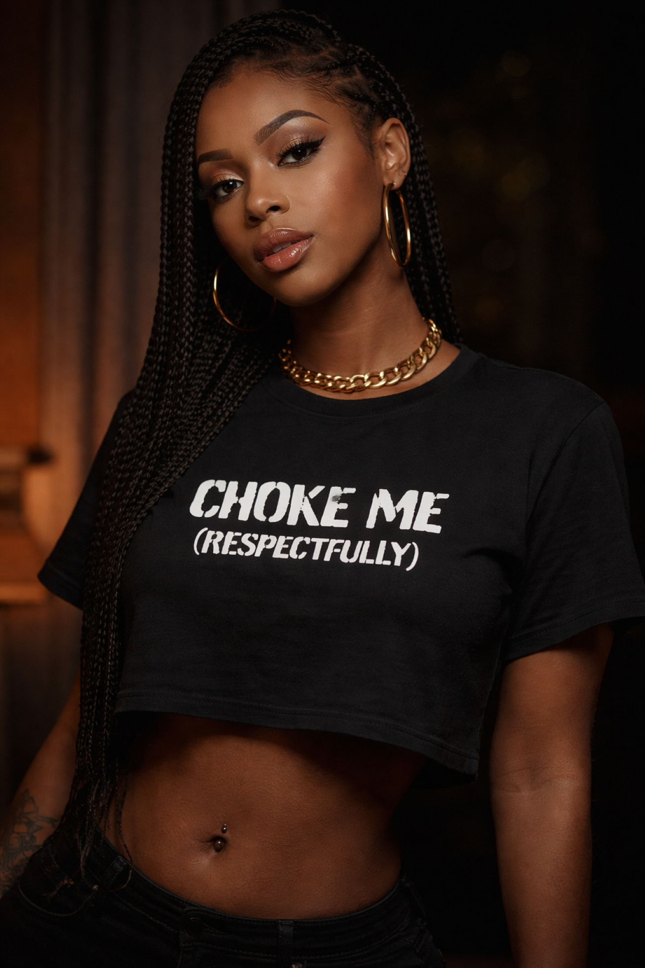 "Choke Me (Respectfully)" Women's Crop Tee product thumbnail image