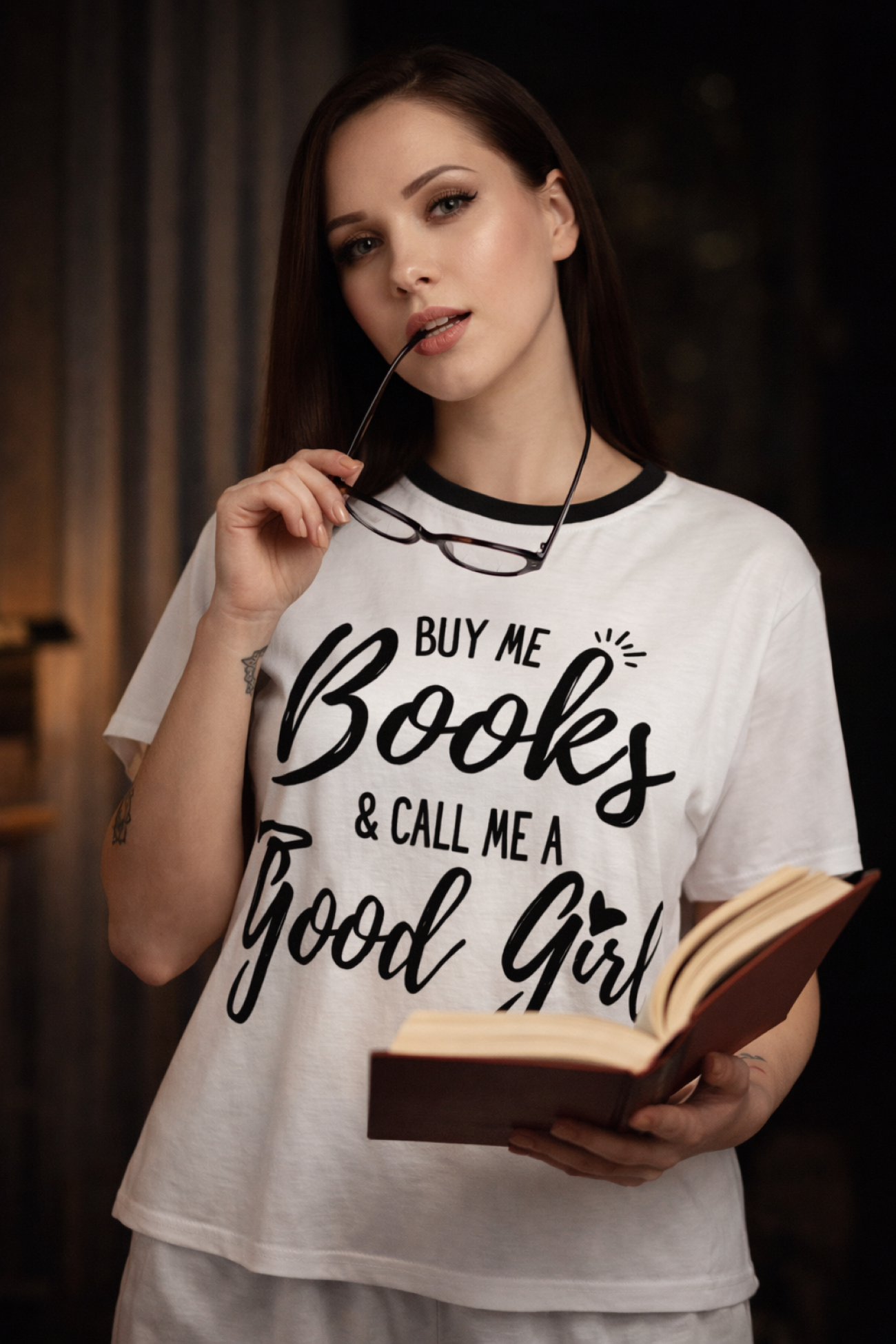 Book Lover Women's Short Pajama Set — 'book lover' Graphic Sleepwear product thumbnail image Book Lover Women's Short Pajama Set — 'book lover' Graphic Sleepwear product thumbnail image