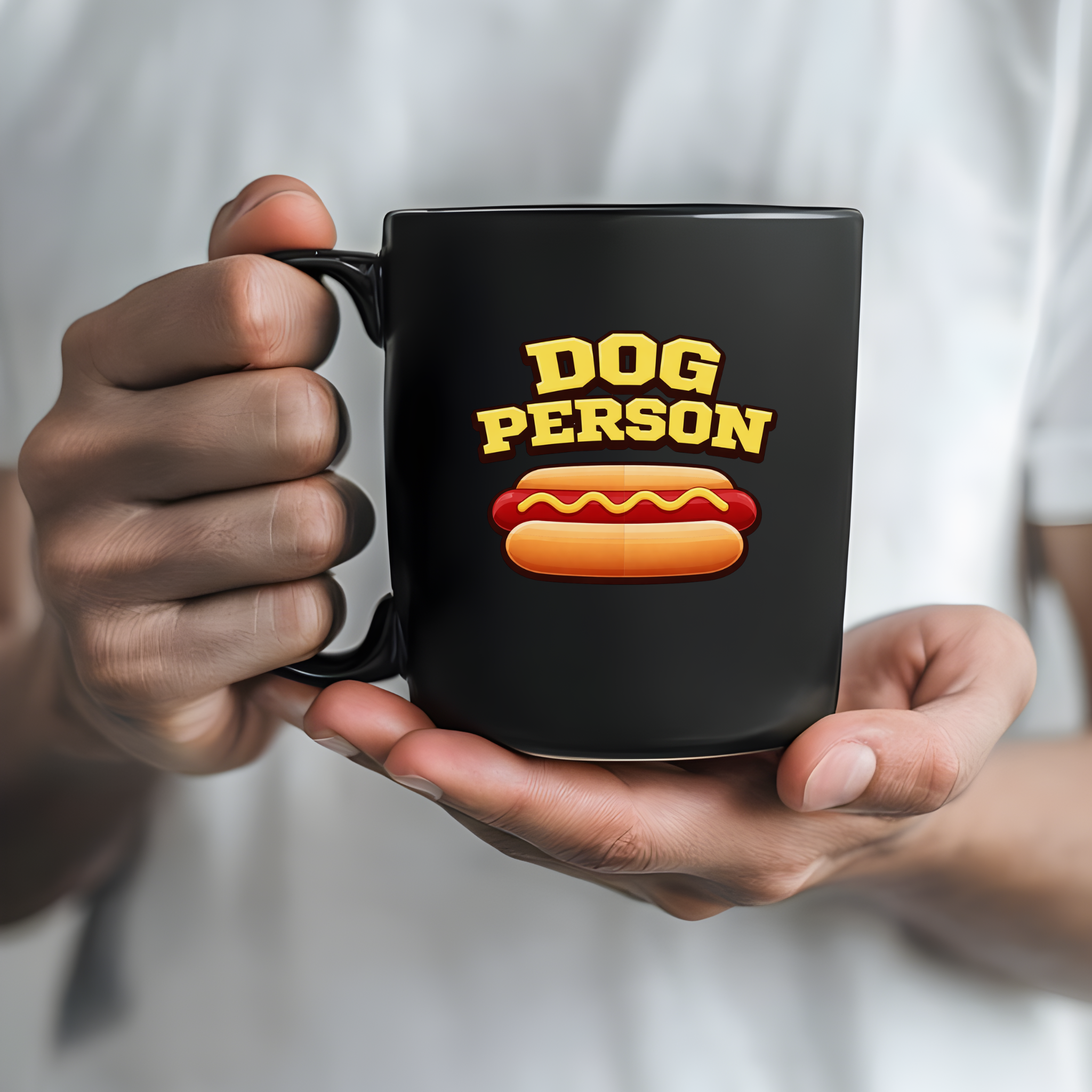 Funny 'Dog Person' Black Coffee Mug — 11oz
