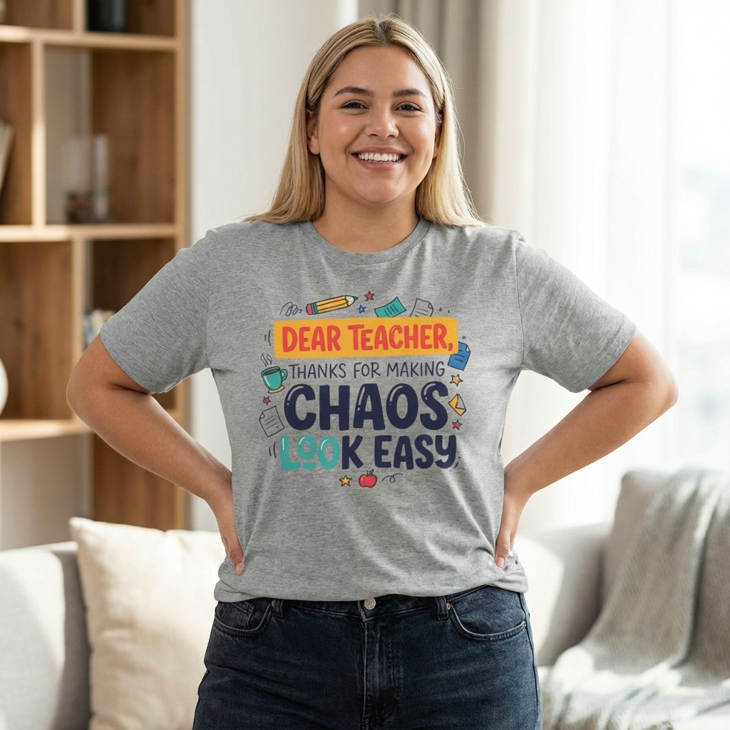 Dear Teacher Thanks for Making Chaos Look Easy T-Shirt | Teacher Appreciation product thumbnail image