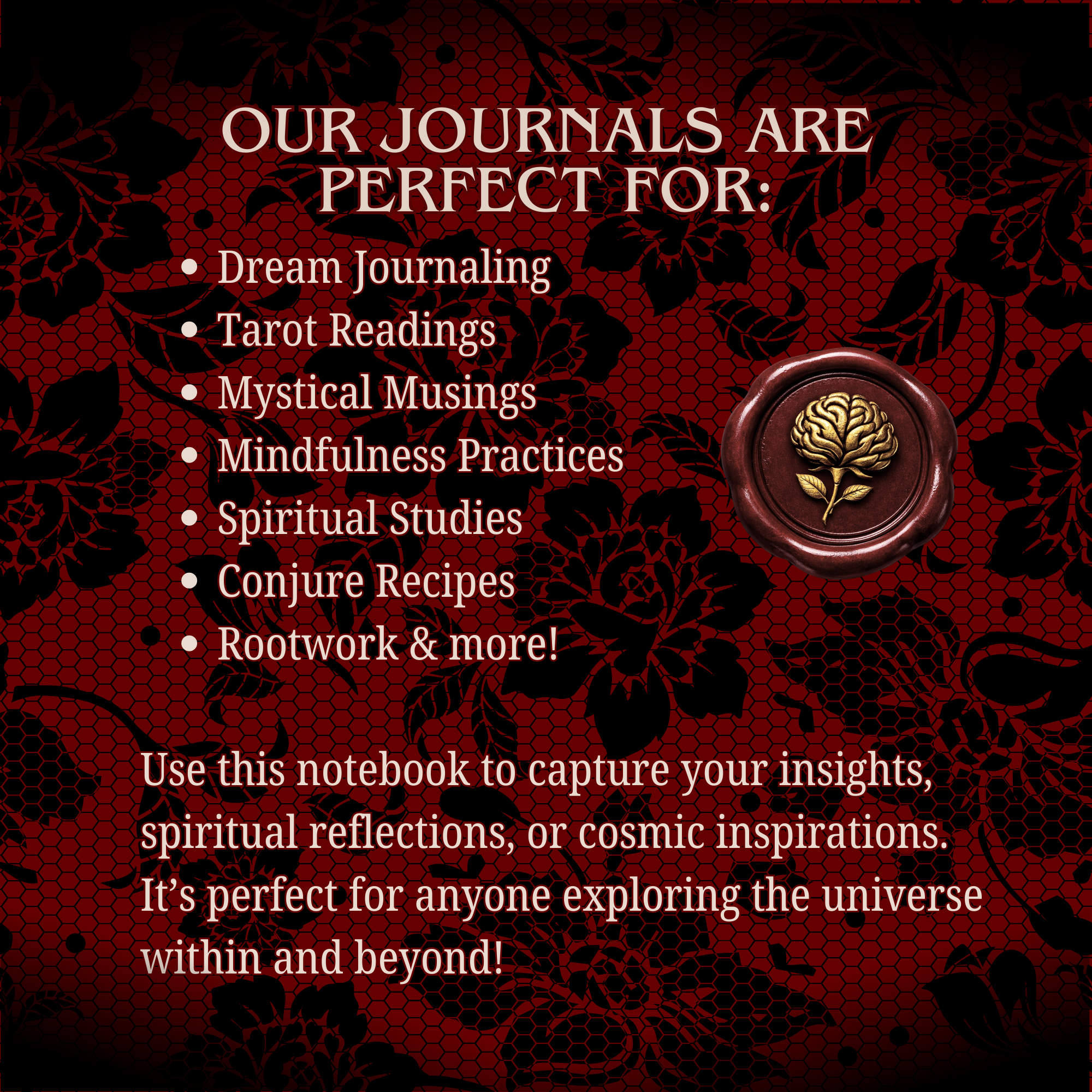 Dark Feminine Gothic Goddess Journal | Occult Aesthetic Hardcover Notebook | Divine Feminine Writing Journal product thumbnail image